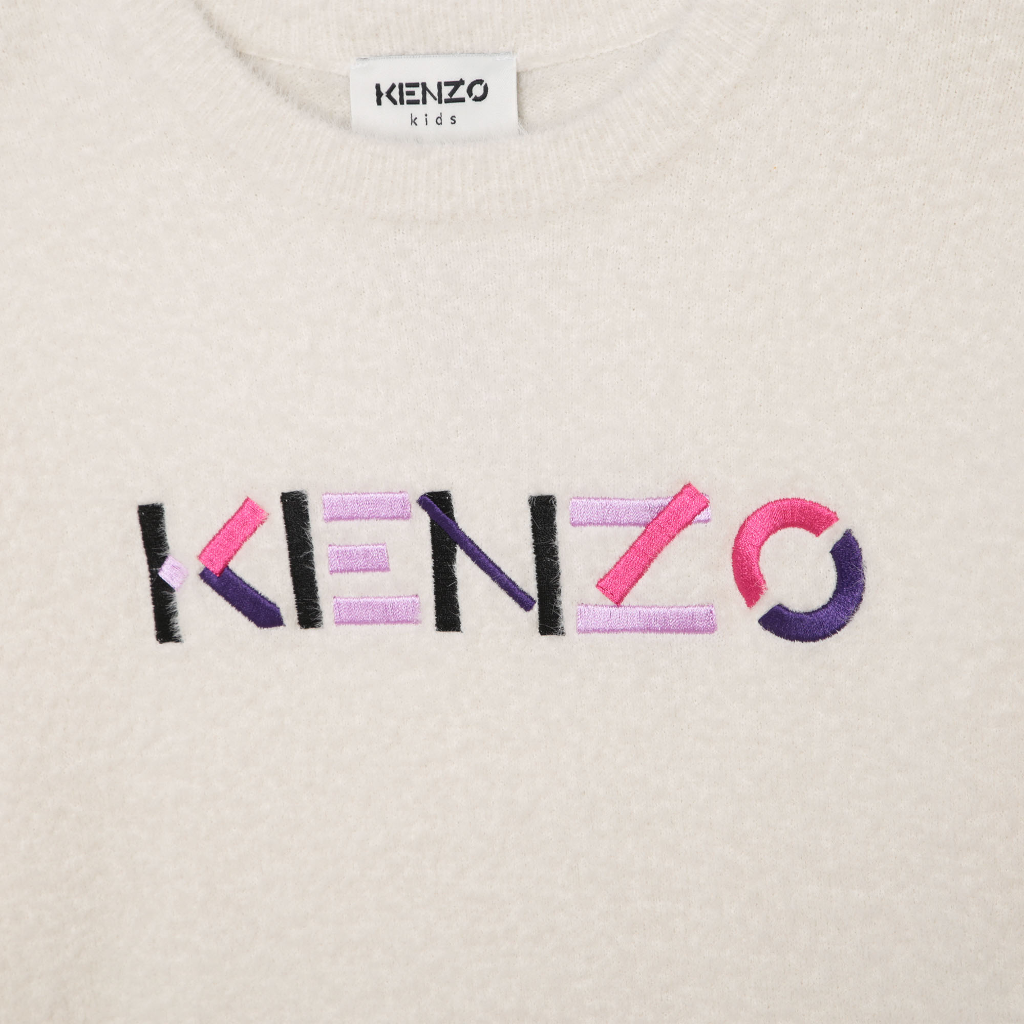 Pull col rond maille duveteuse KENZO KIDS pour FILLE