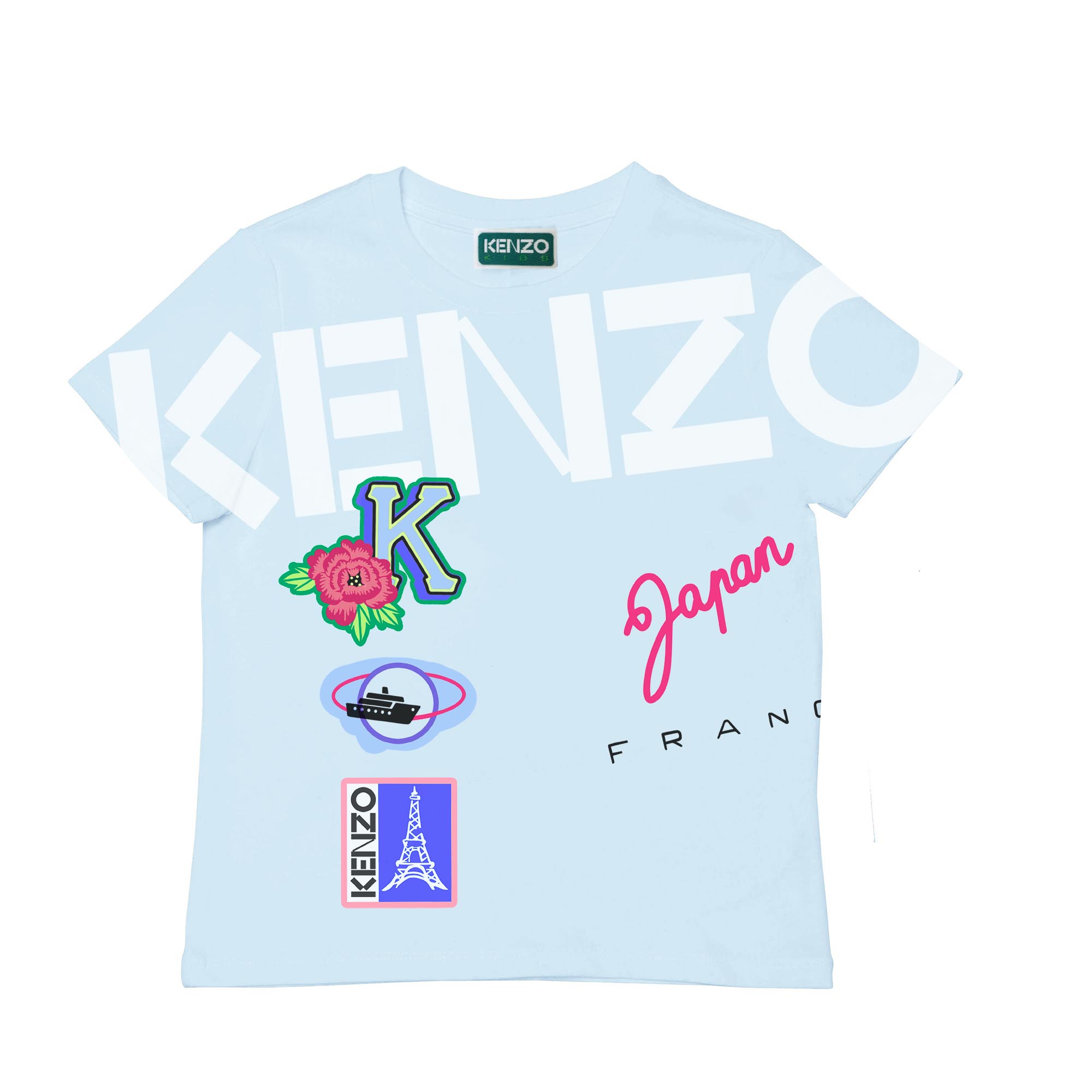 Interpersoonlijk Kansen diagonaal KENZO KIDS T-shirt met korte mouwen meisje blauw - | Kids around