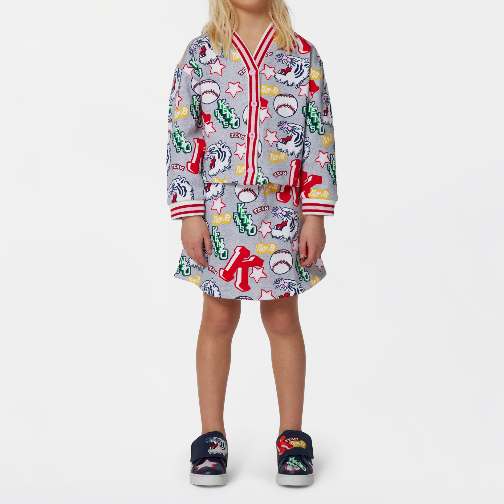 Cardigan molletonné à motifs KENZO KIDS pour FILLE