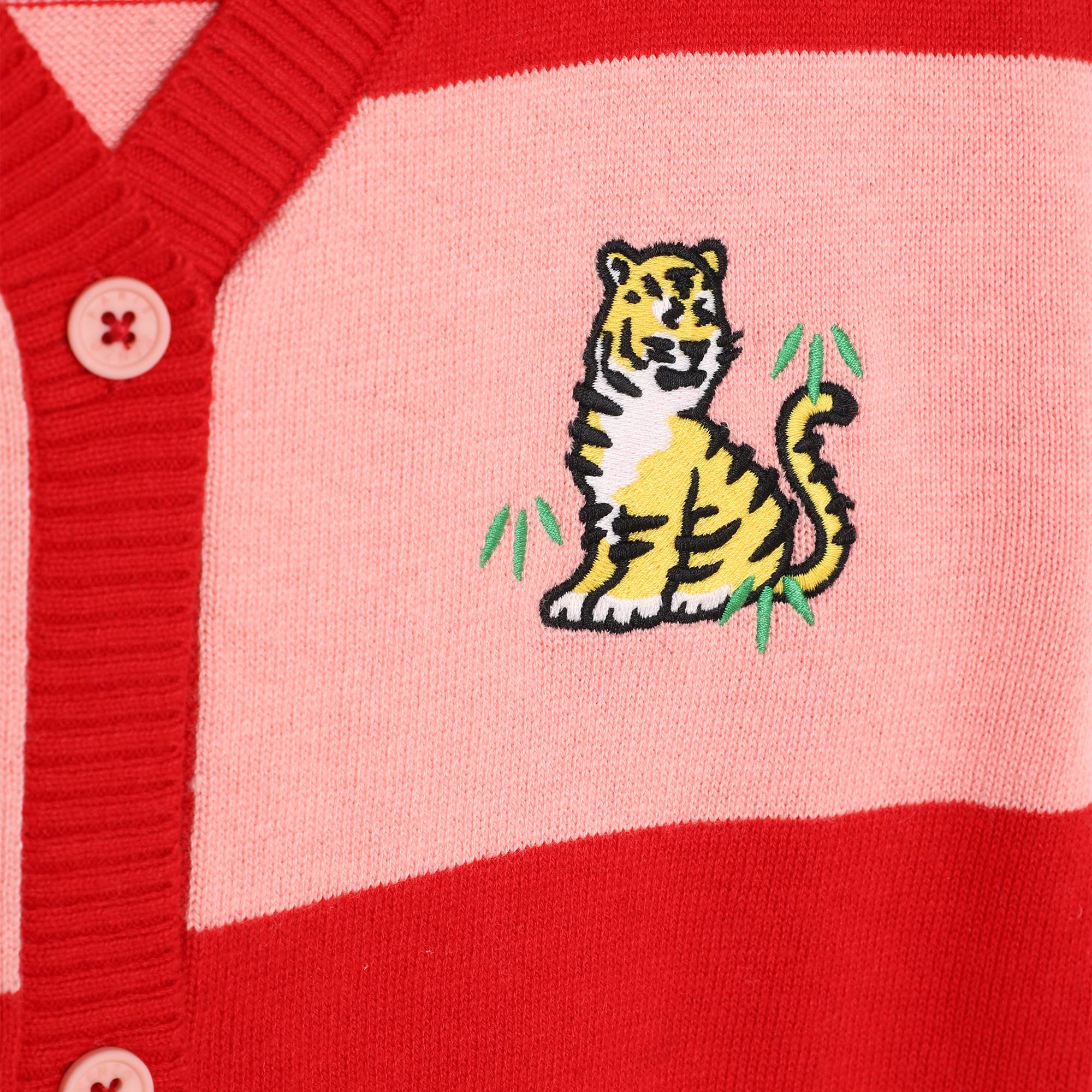 Cardigan coton en tricot brodé KENZO KIDS pour FILLE