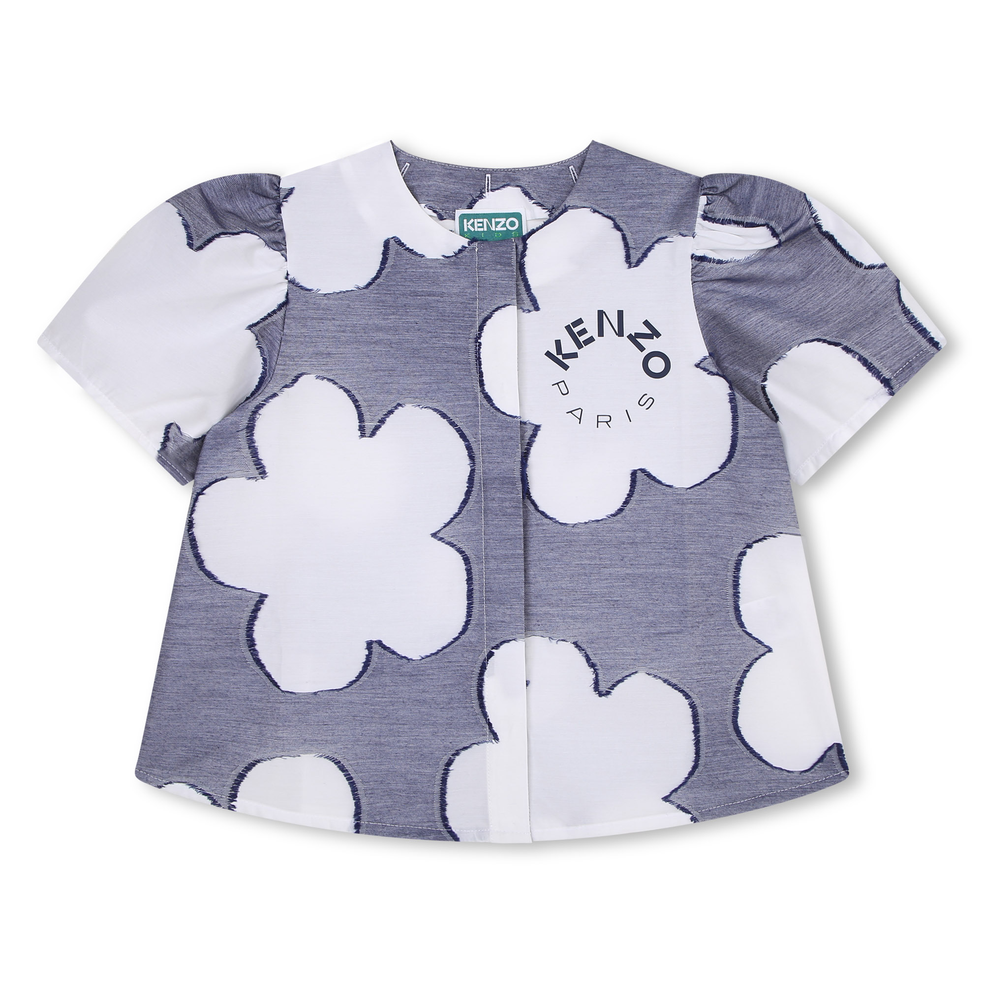 Removable-collar cotton blouse KENZO KIDS for GIRL
