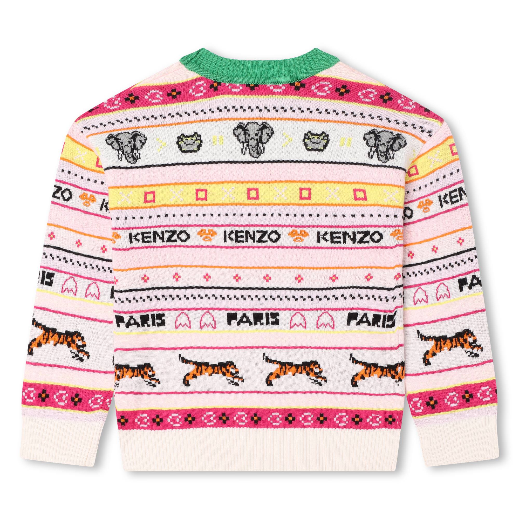 Multicoloured jacquard jumper KENZO KIDS for GIRL