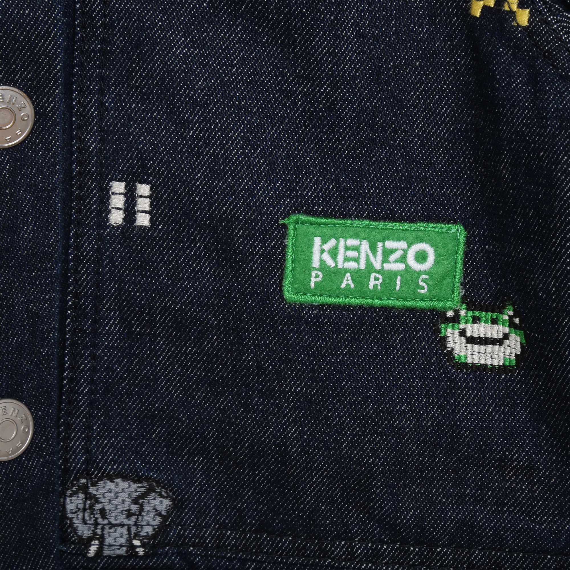 Embroidered denim jacket KENZO KIDS for GIRL