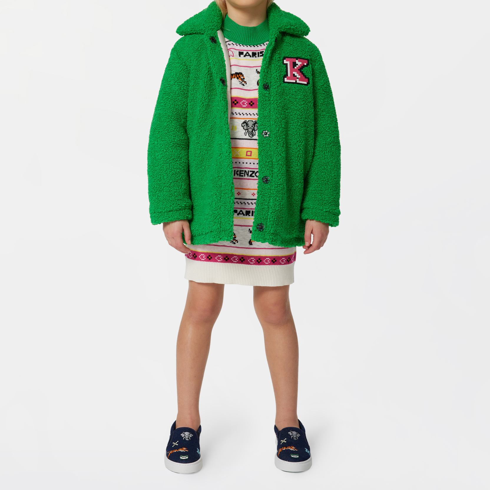 Jas van pluche stof KENZO KIDS Voor