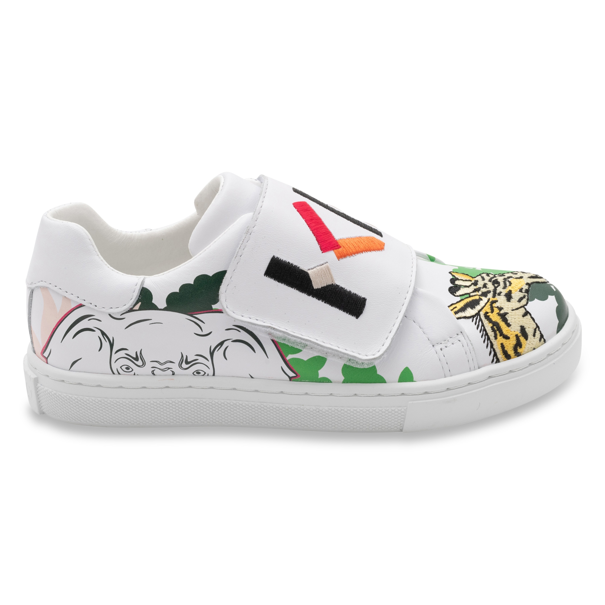 Leather hook-and-loop trainers KENZO KIDS for GIRL