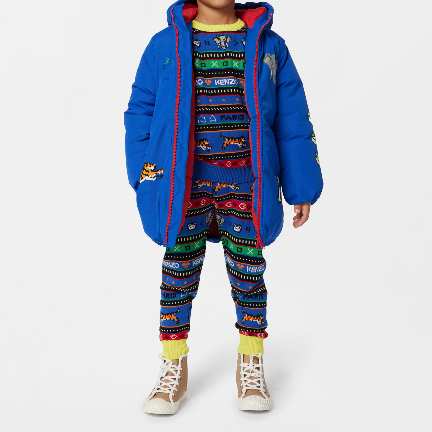 Bonnet tricoté en jacquard KENZO KIDS pour GARCON