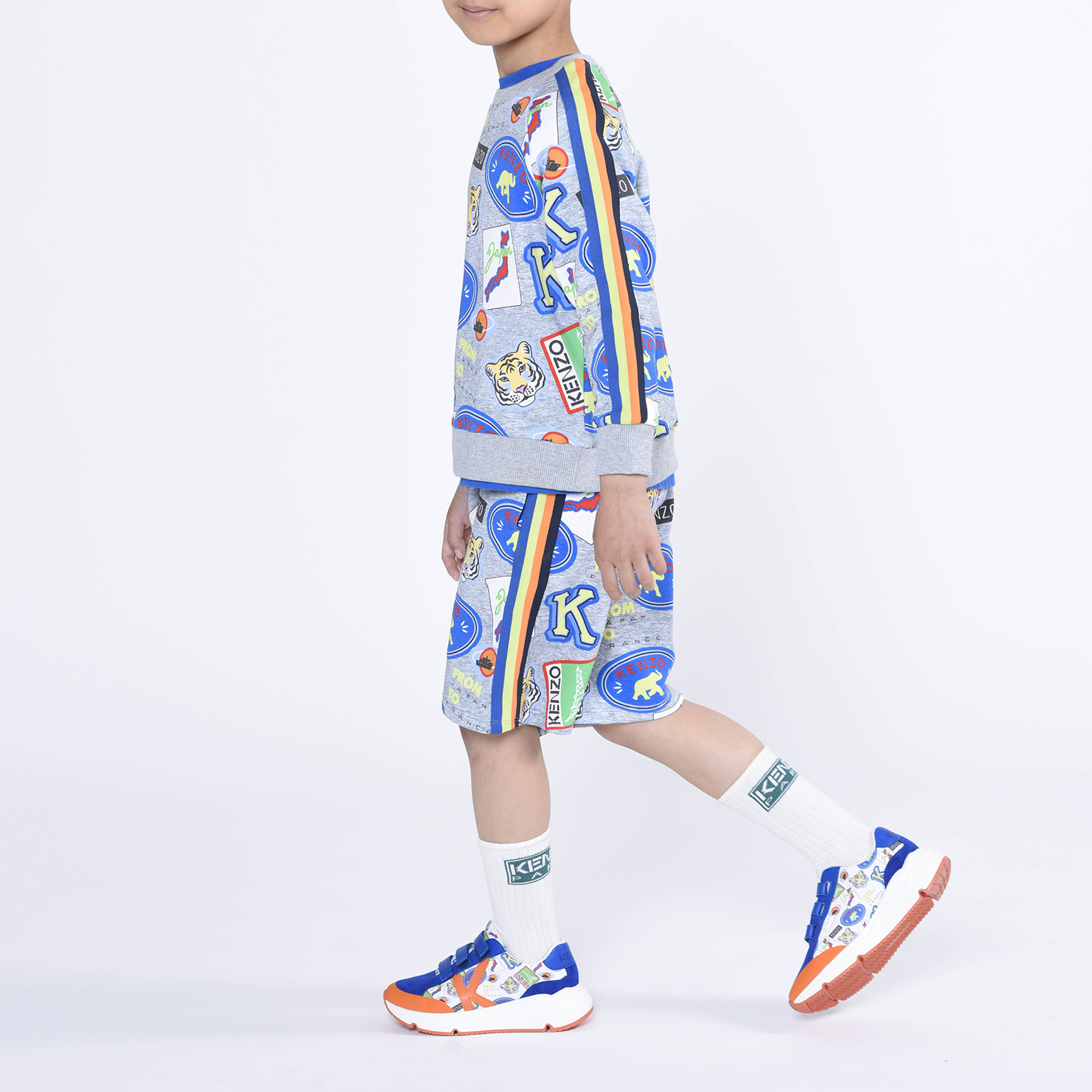 Bermuda en molleton chiné KENZO KIDS pour GARCON