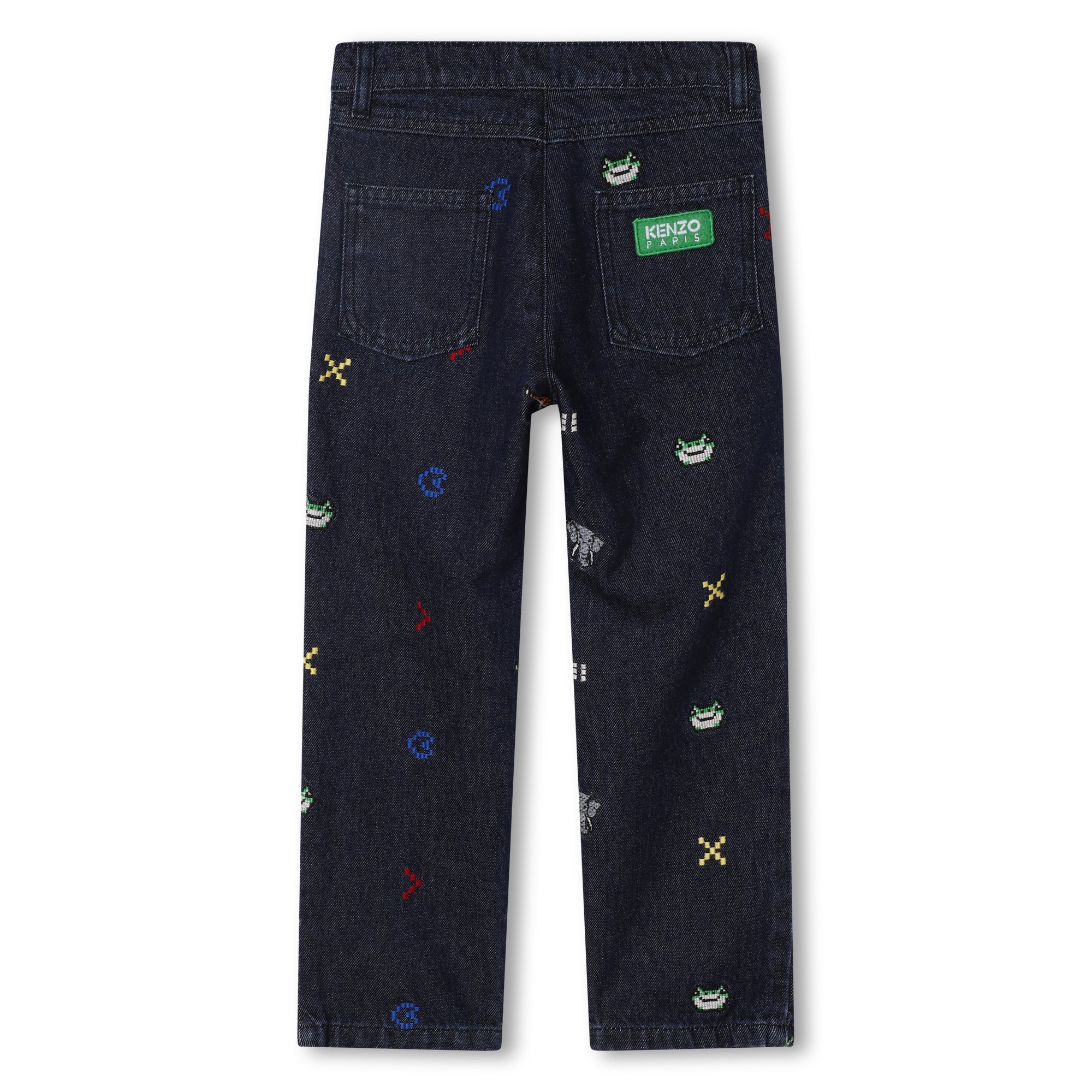 Embroidered denim trousers KENZO KIDS for BOY