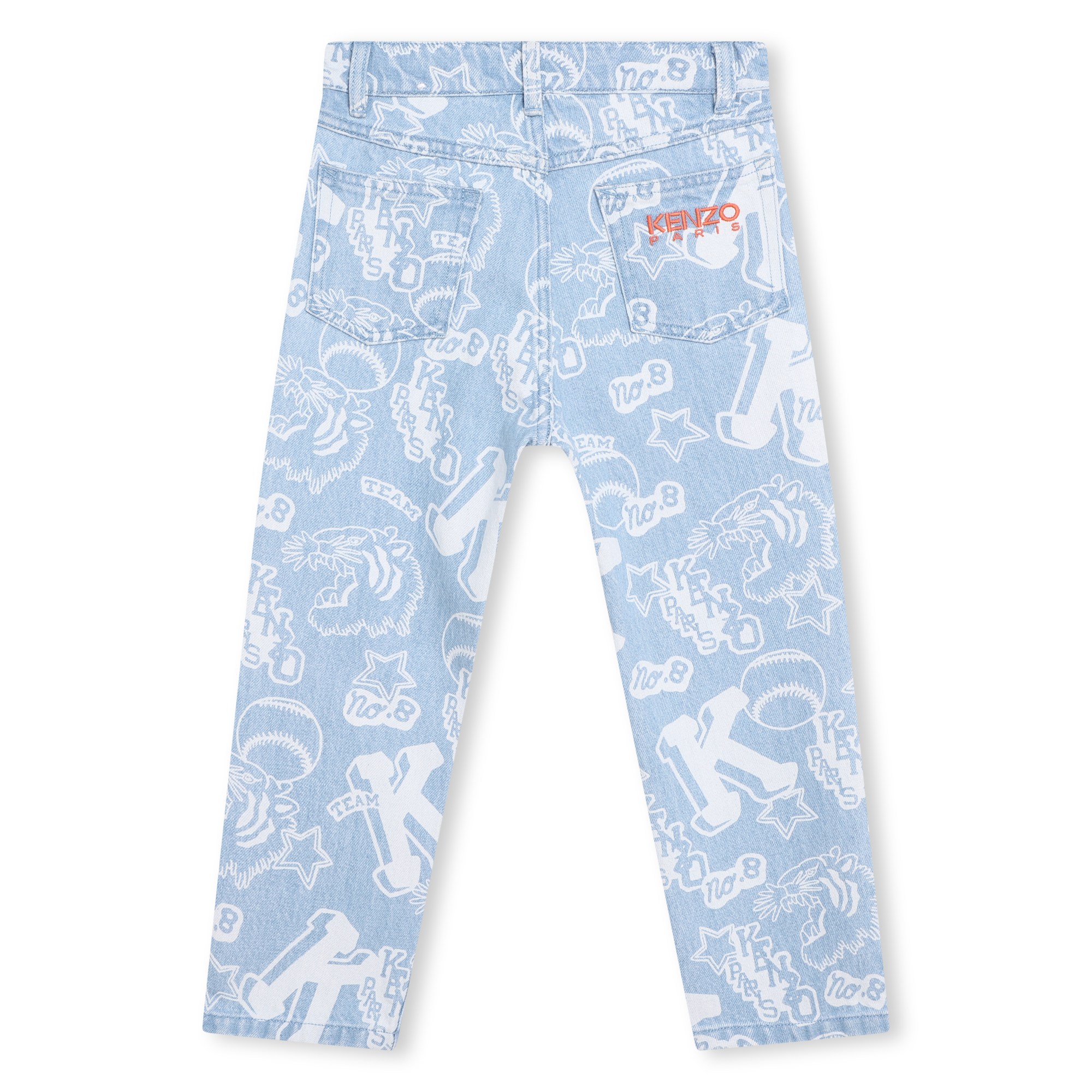 Printed denim trousers KENZO KIDS for BOY
