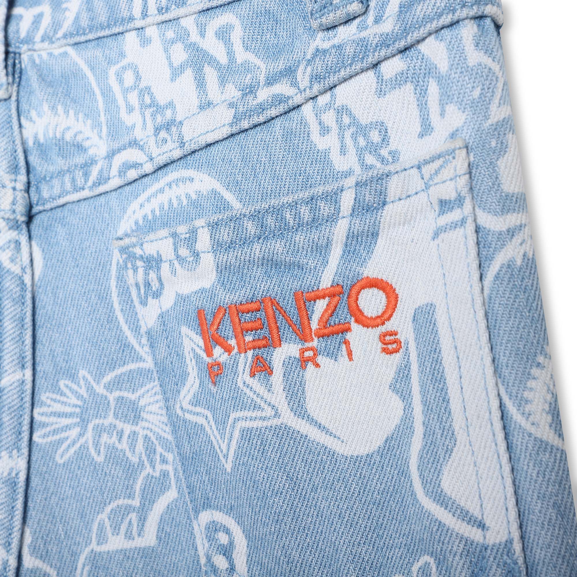 Printed denim trousers KENZO KIDS for BOY
