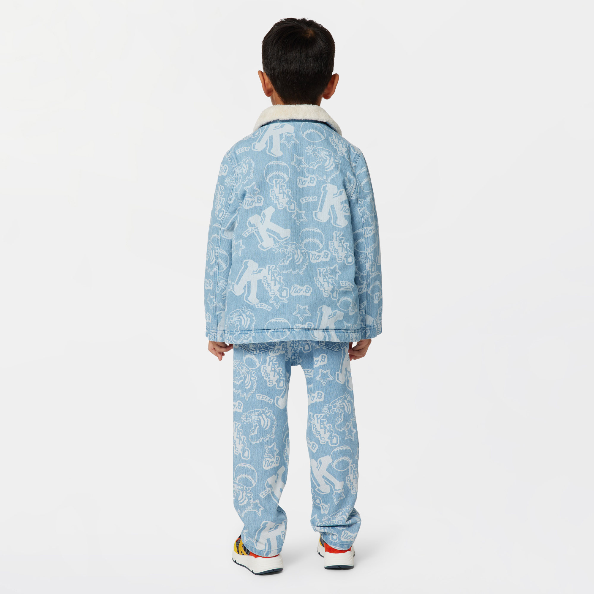 Printed denim trousers KENZO KIDS for BOY