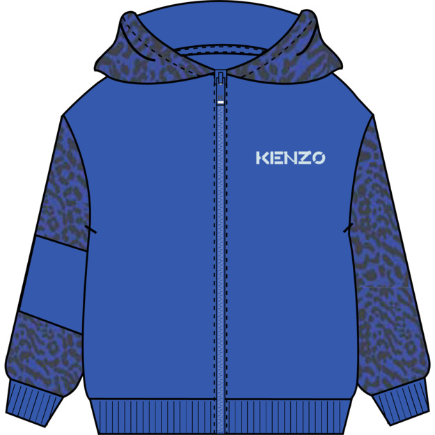 Sweater met rits en capuchon KENZO KIDS Voor