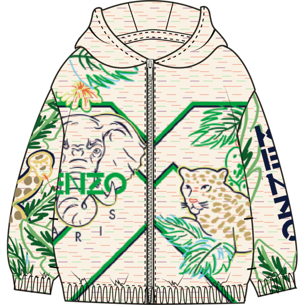 Fleece sweater met rits KENZO KIDS Voor