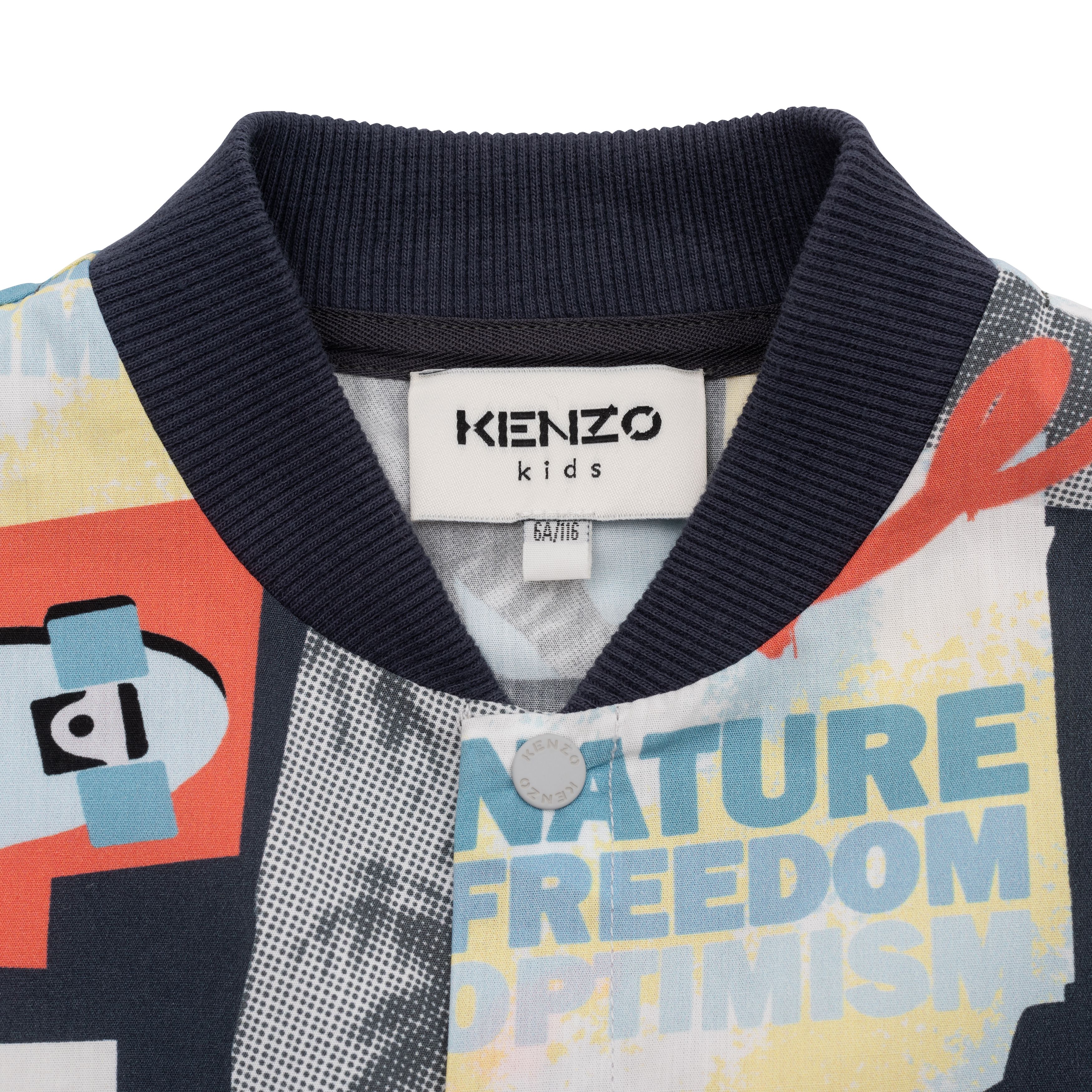Poplin overhemd met print KENZO KIDS Voor