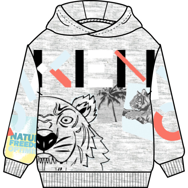 Fleece sweater met capuchon KENZO KIDS Voor