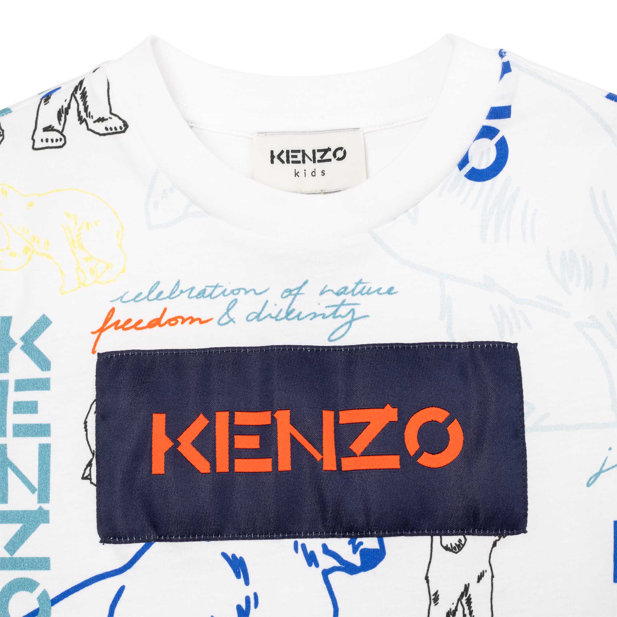 T-shirt met berenprint KENZO KIDS Voor