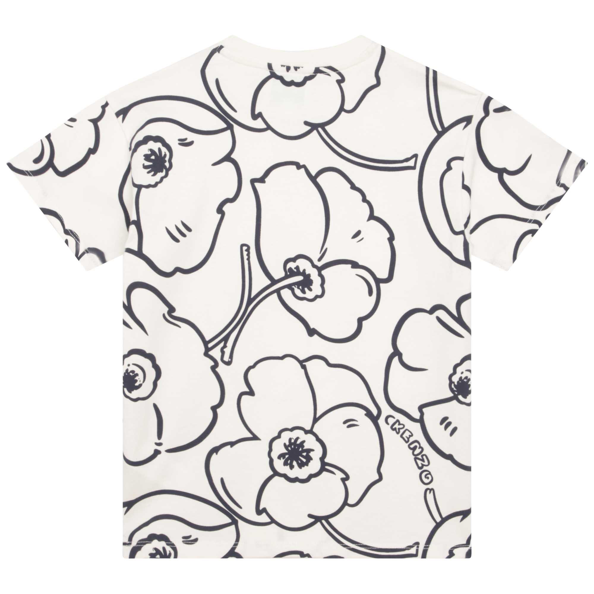 Katoenen T-shirt met bloemen KENZO KIDS Voor