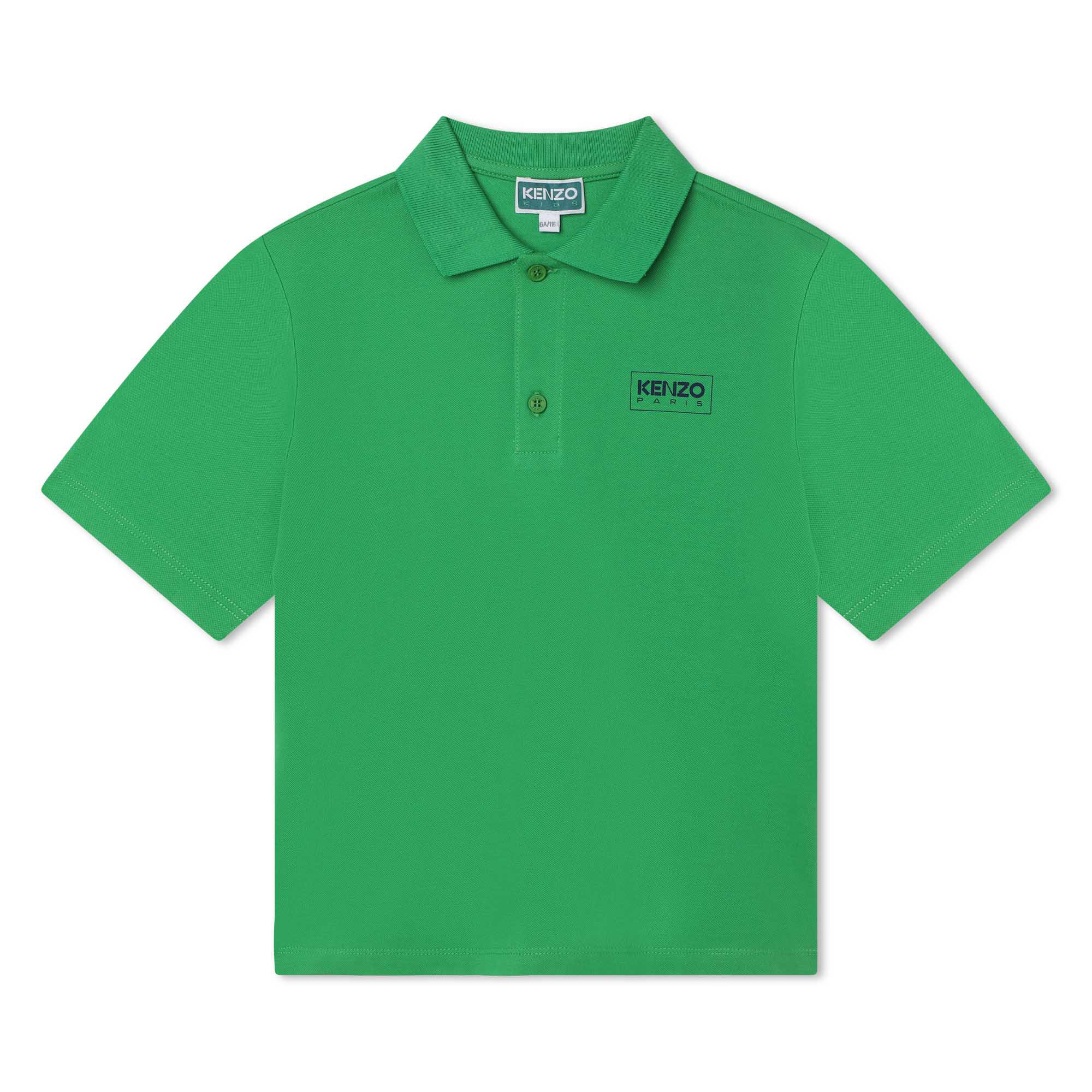 Plain cotton-piqué polo shirt KENZO KIDS for BOY