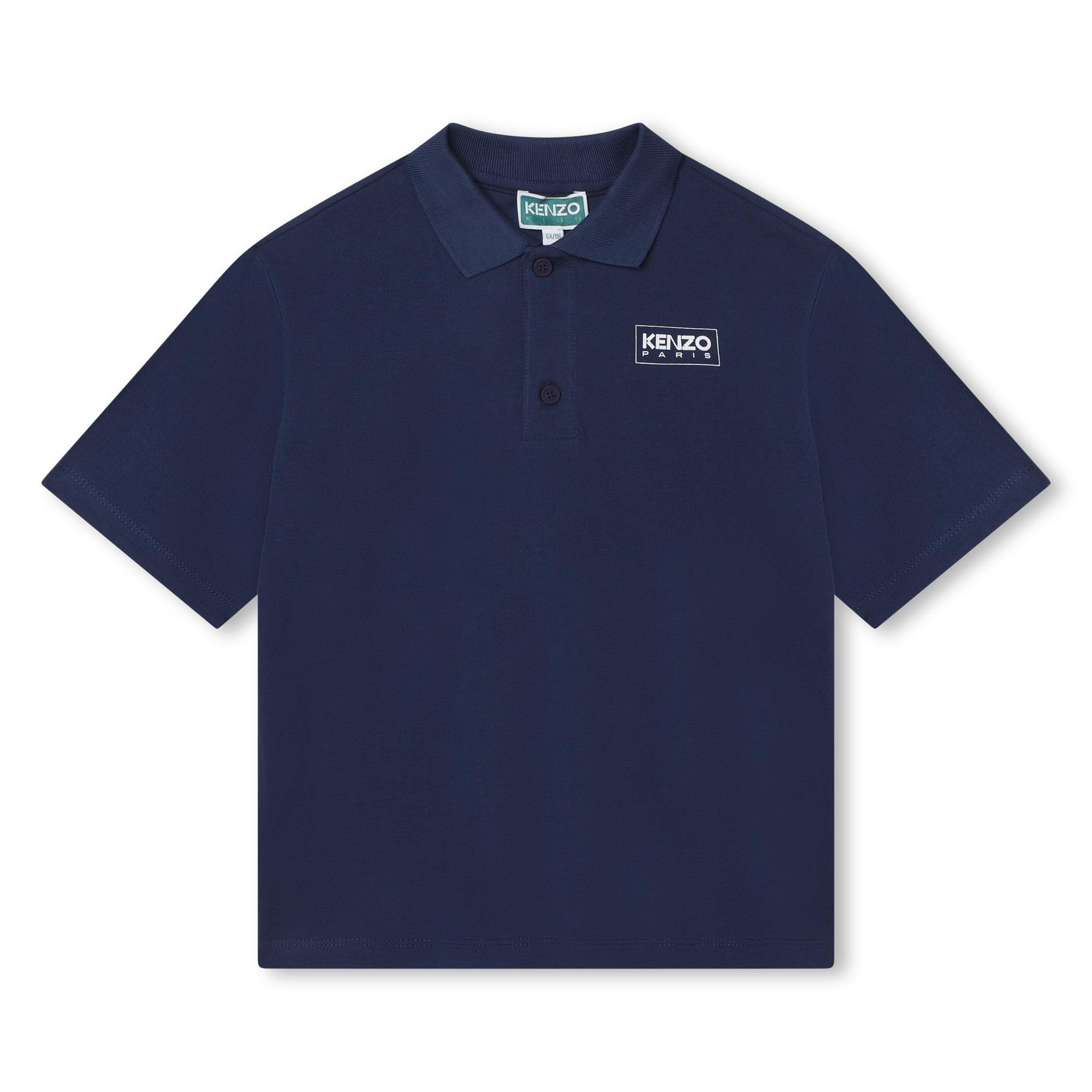 Plain cotton-piqué polo shirt KENZO KIDS for BOY