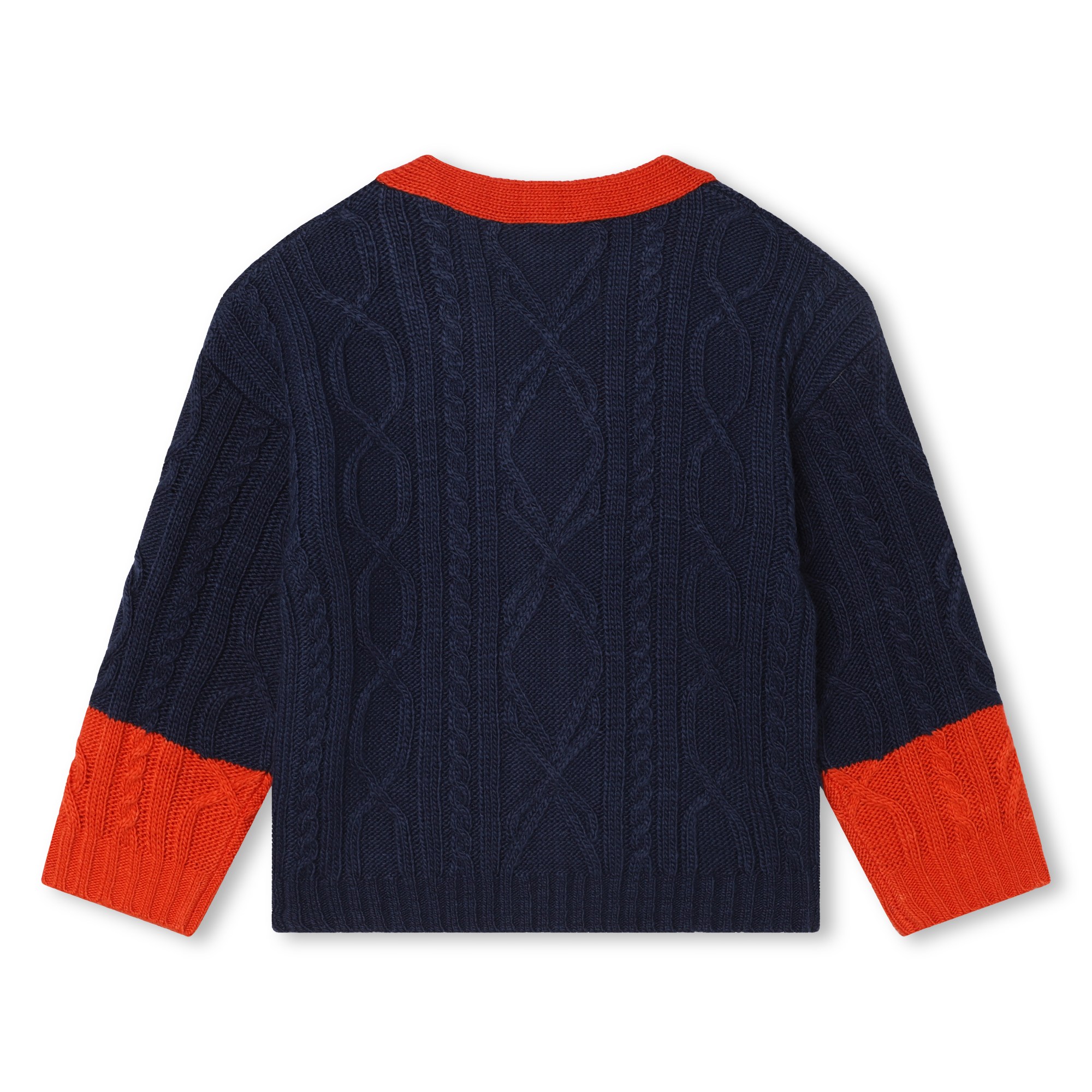 Two-tone cable-knit cardigan KENZO KIDS for BOY