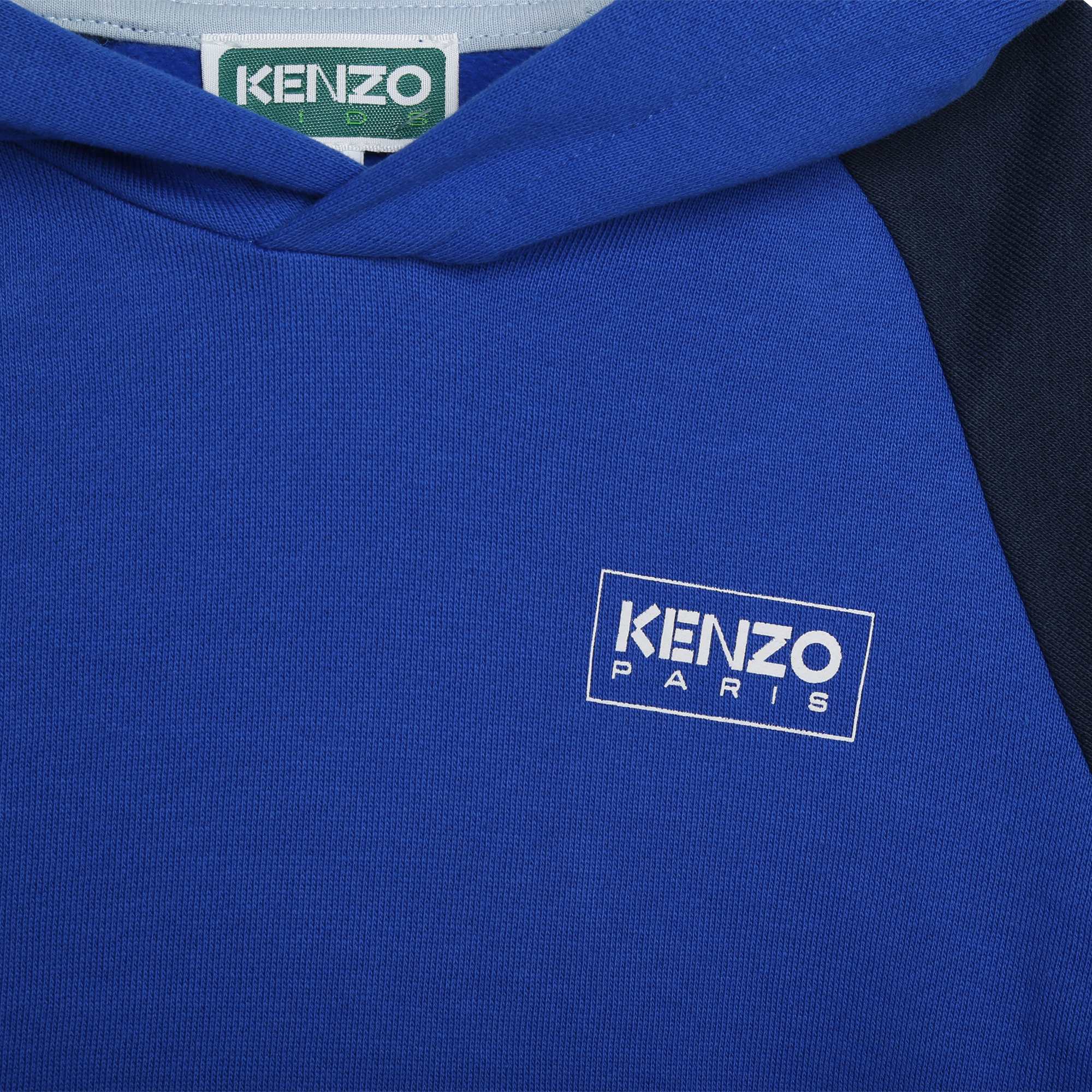 Sweat-shirt capuche tricolore KENZO KIDS pour GARCON