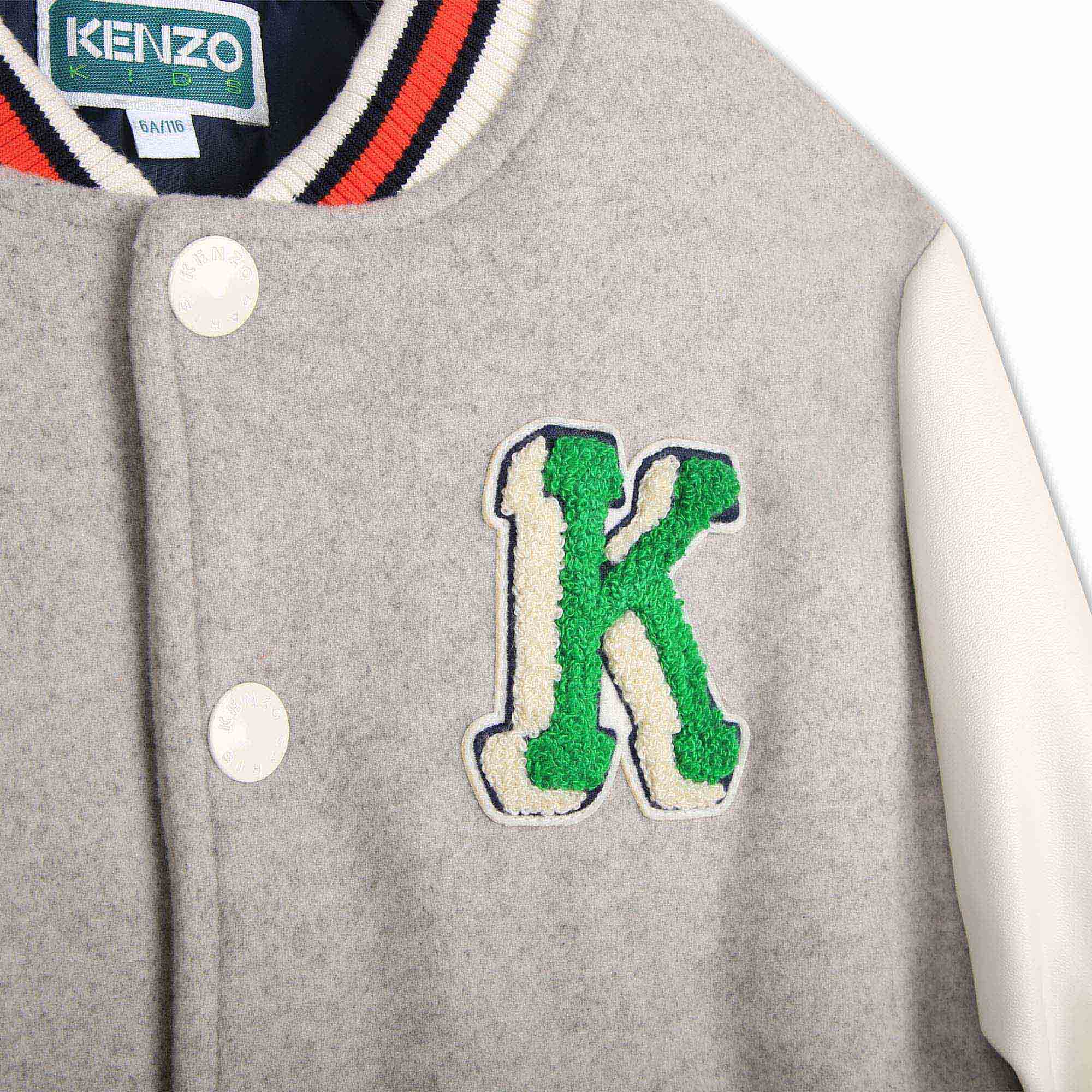 Bi-material bomber with badges KENZO KIDS for BOY