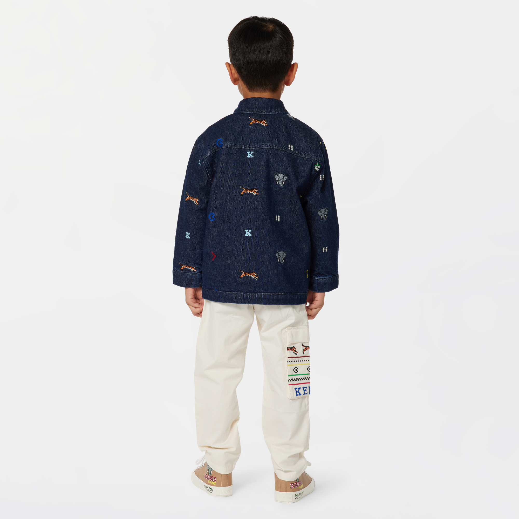 Embroidered denim jacket KENZO KIDS for BOY