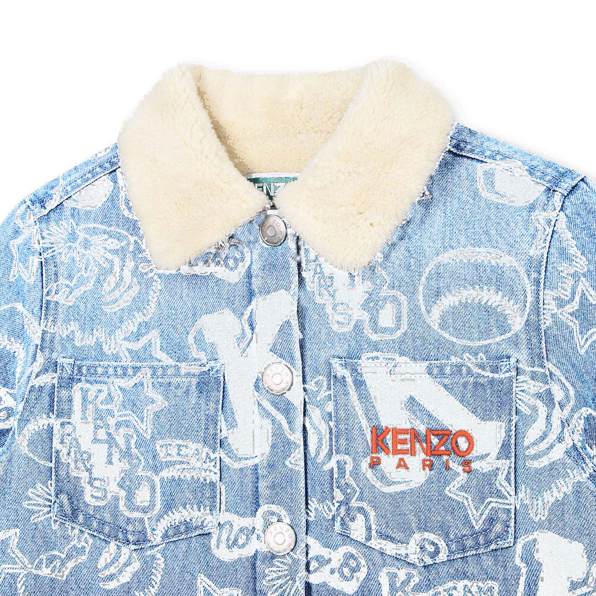 Printed denim jacket KENZO KIDS for BOY