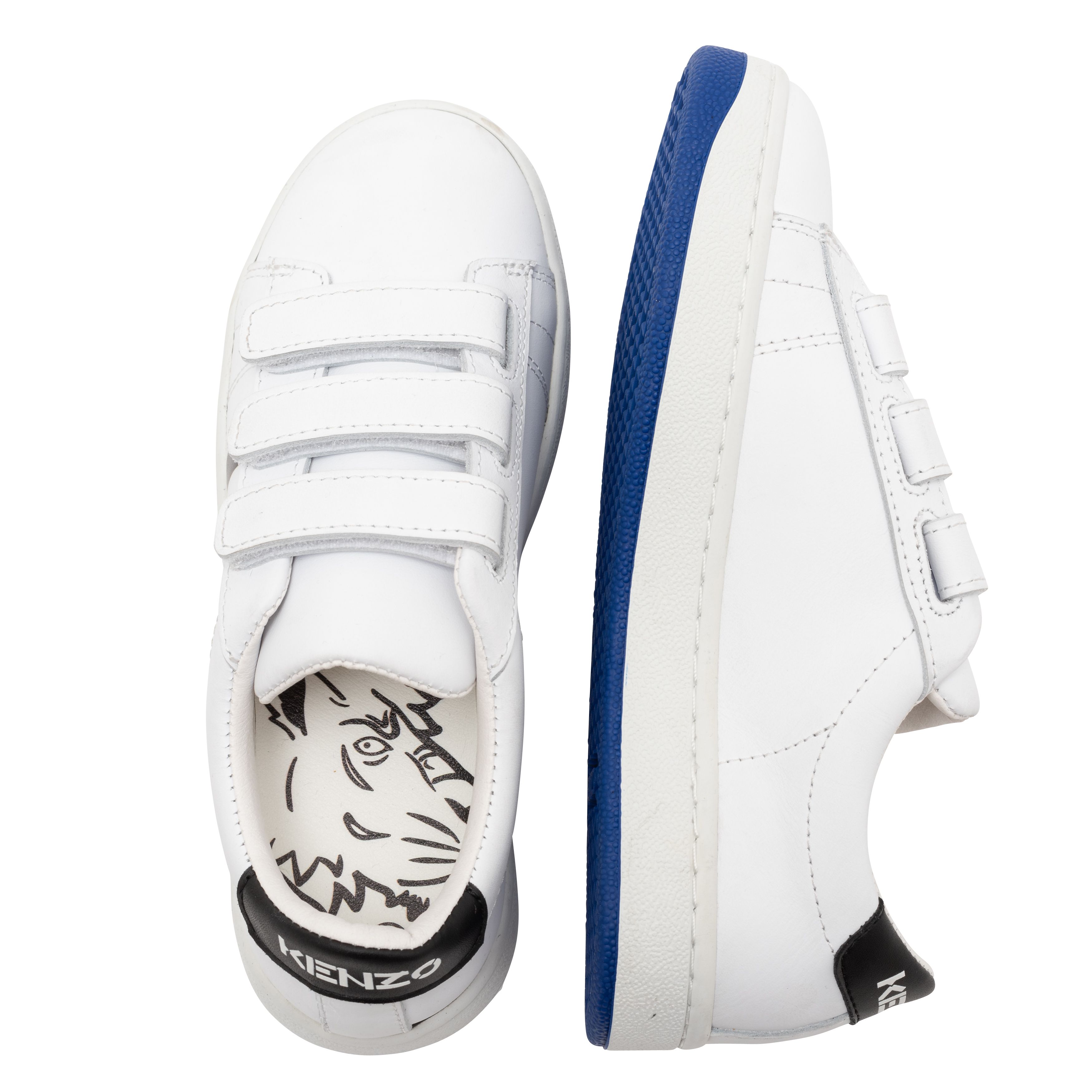Leather hook-and-loop low-top trainers KENZO KIDS for BOY