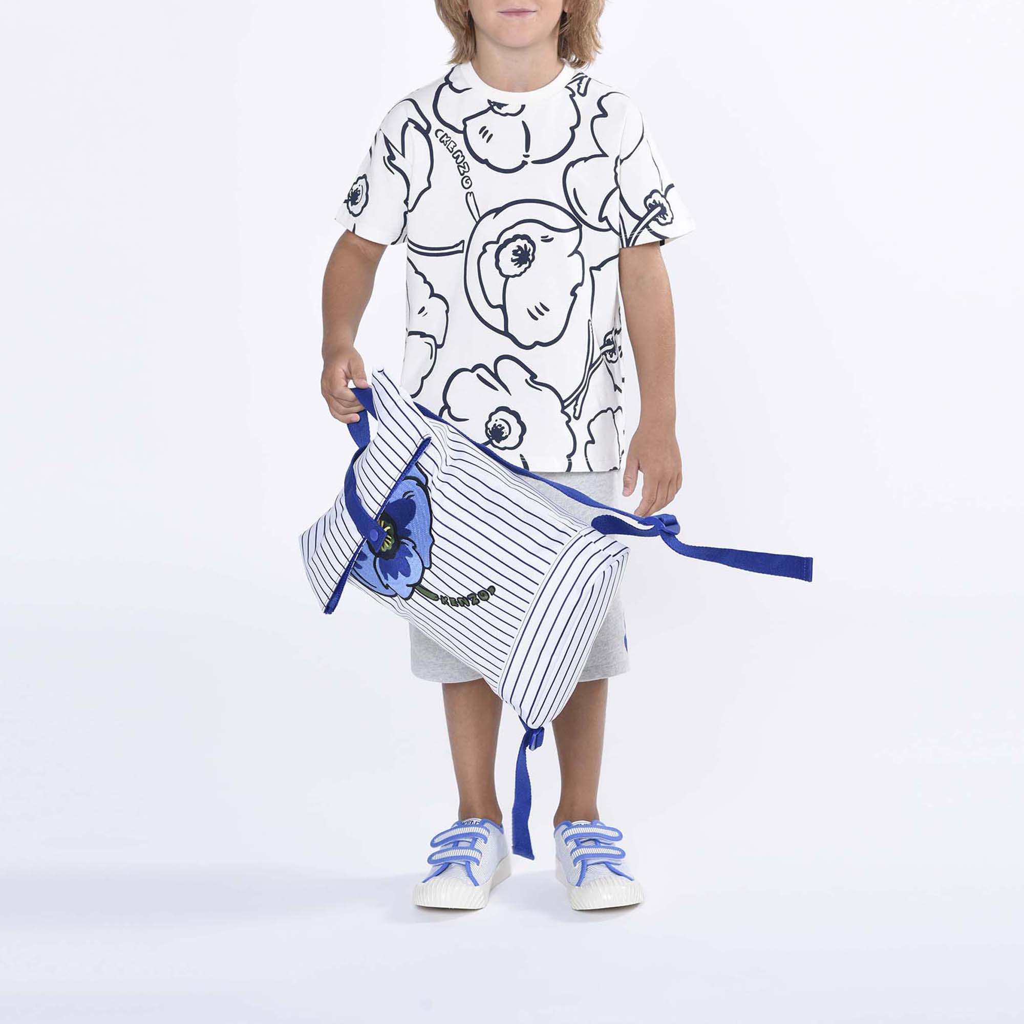 Sac à dos toile rayée brodée KENZO KIDS pour UNISEXE