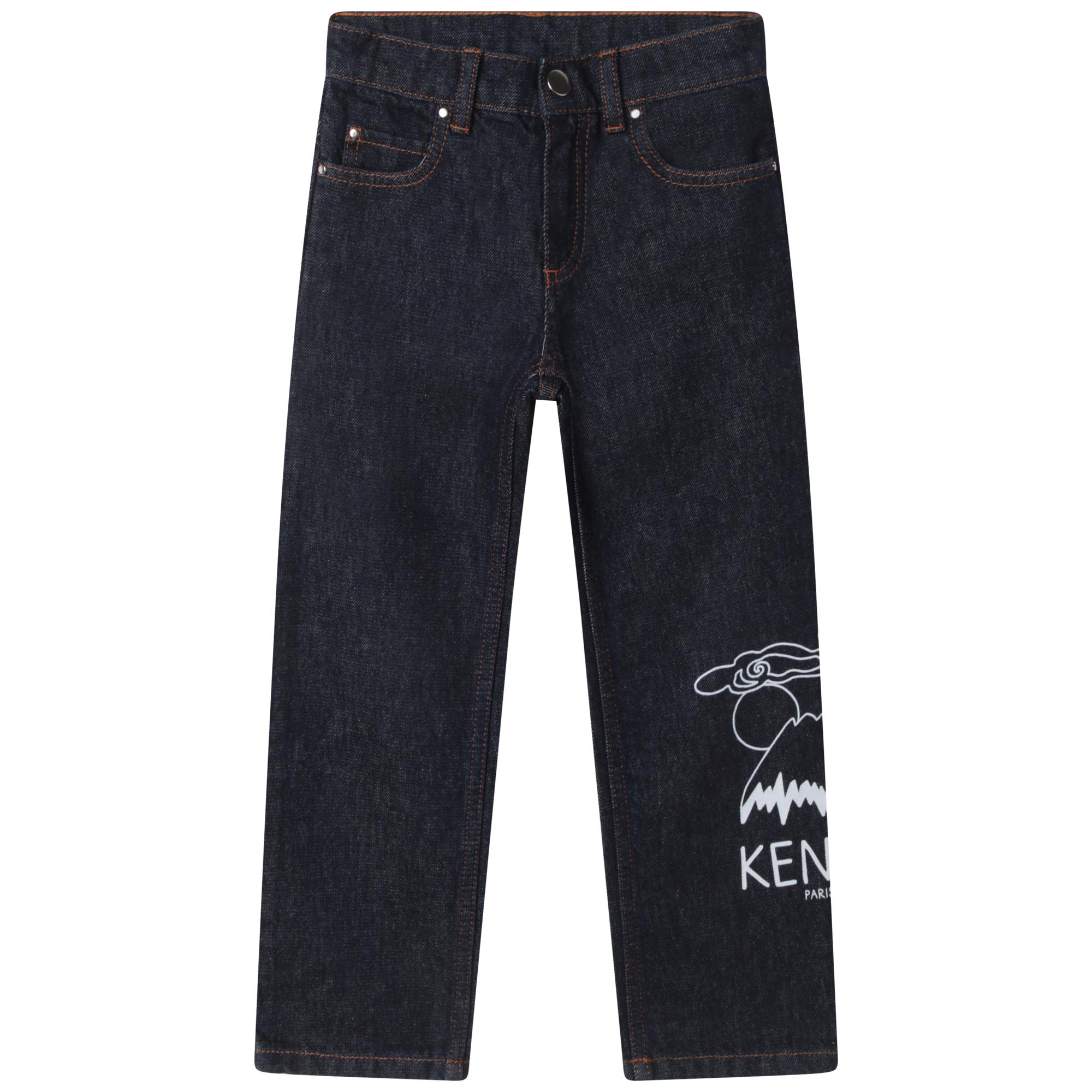 Cotton jeans with print KENZO KIDS for UNISEX