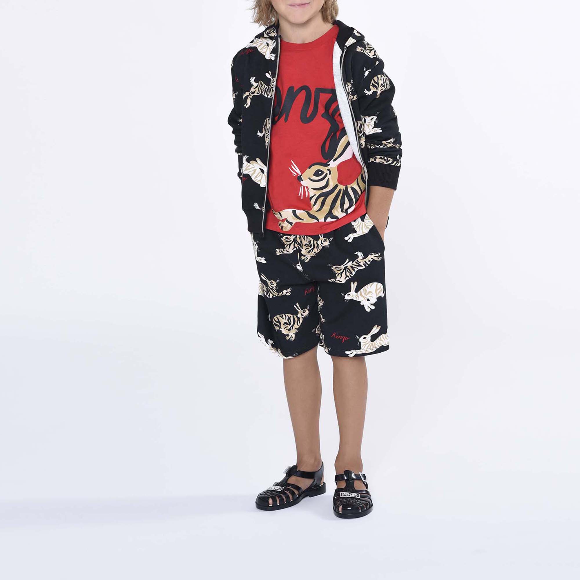 T-shirt imprimé en coton KENZO KIDS pour UNISEXE