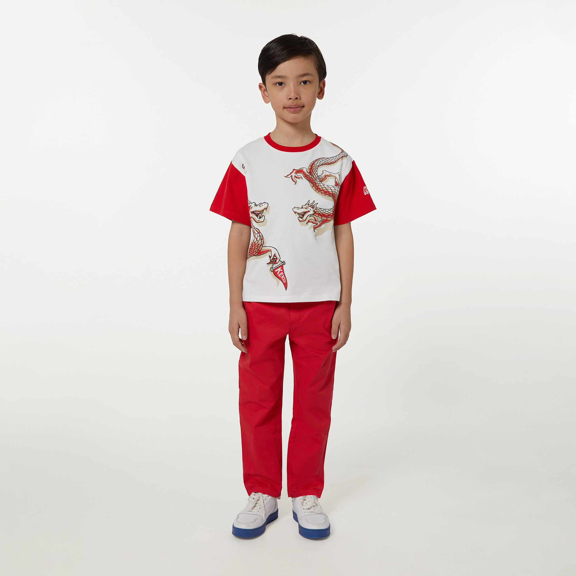 Camiseta estampado de dragones KENZO KIDS para UNISEXO