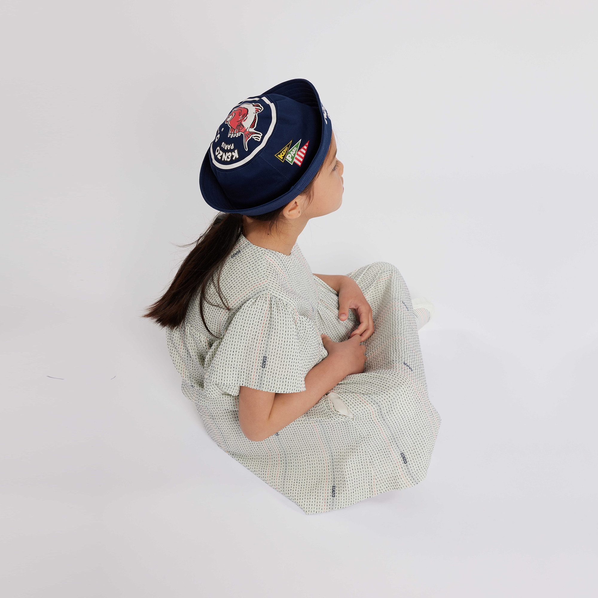 Cotton sun hat with prints KENZO KIDS for UNISEX