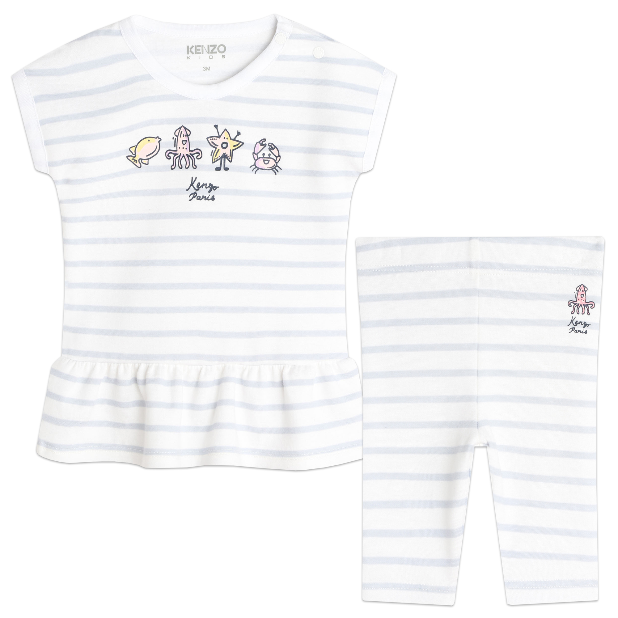 Striped set with print KENZO KIDS for GIRL