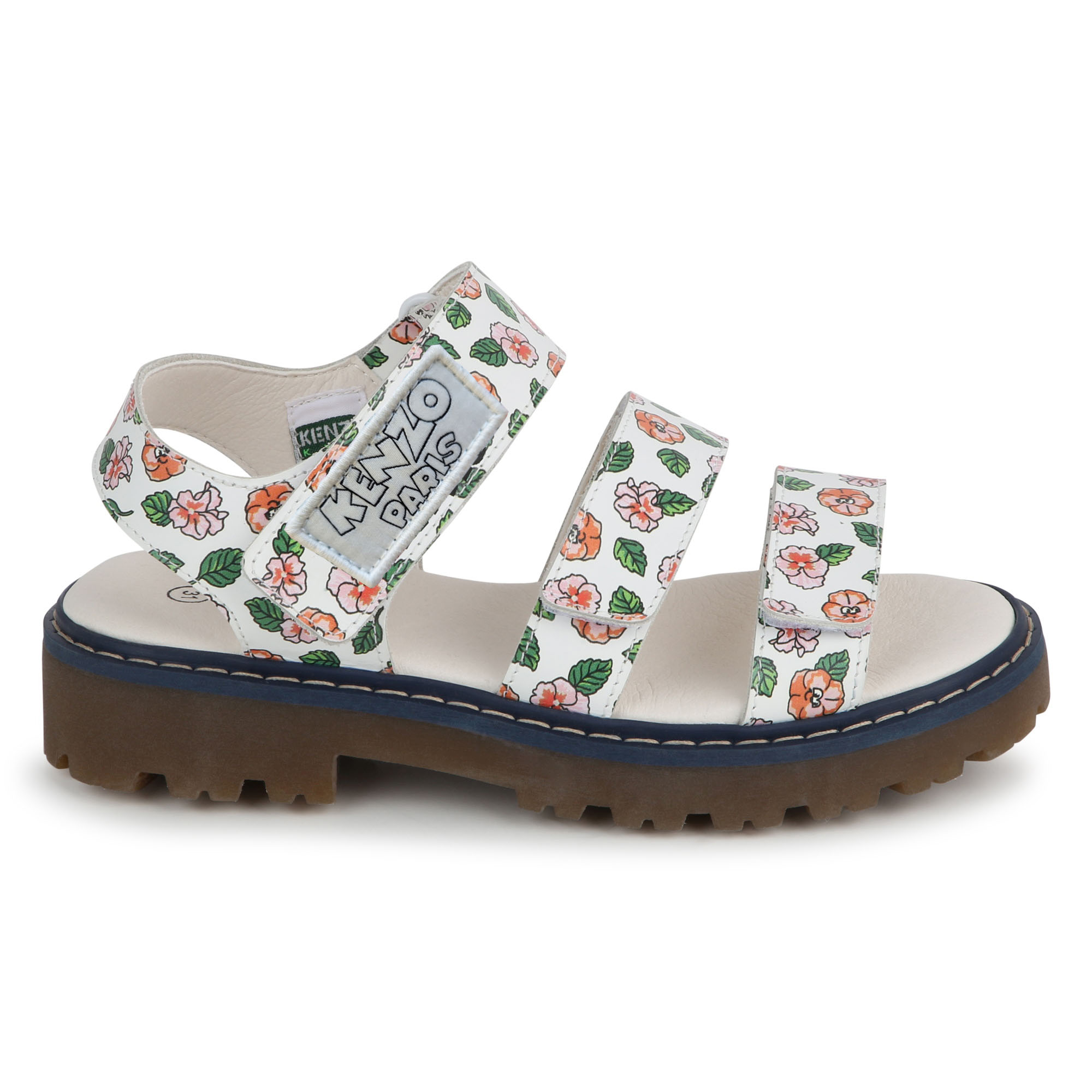 Leather hook-and-loop sandals KENZO KIDS for GIRL