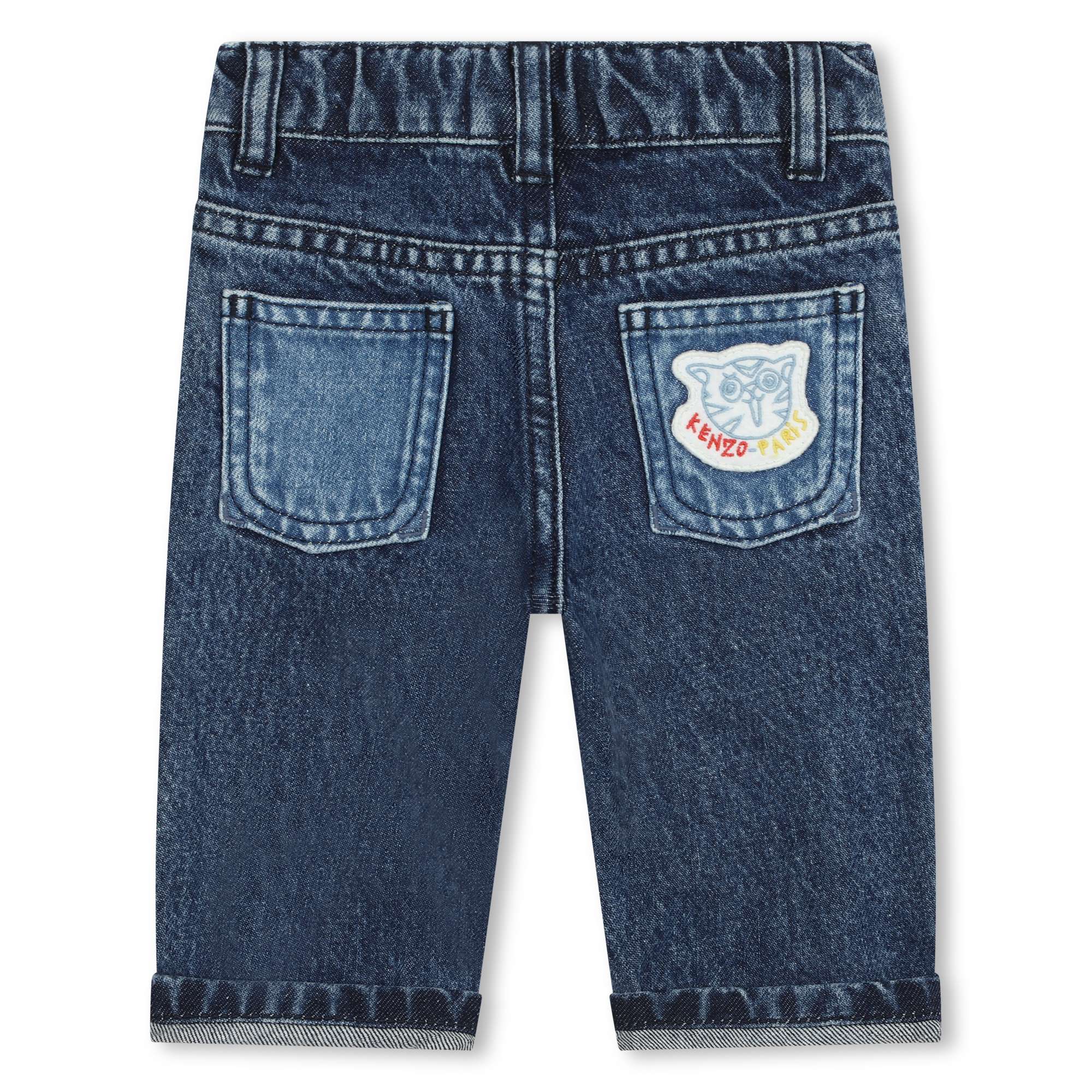 Jeans in cotone con badge KENZO KIDS Per RAGAZZO