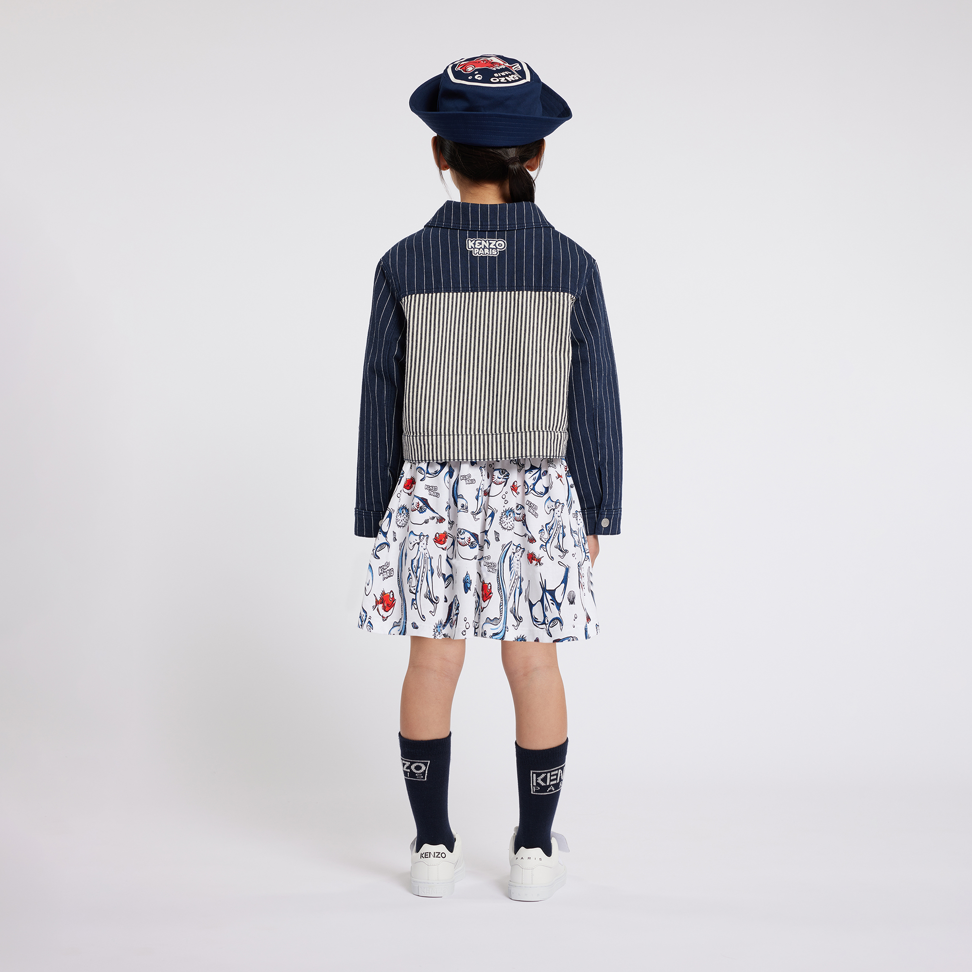 Stripy denim jacket KENZO KIDS for GIRL