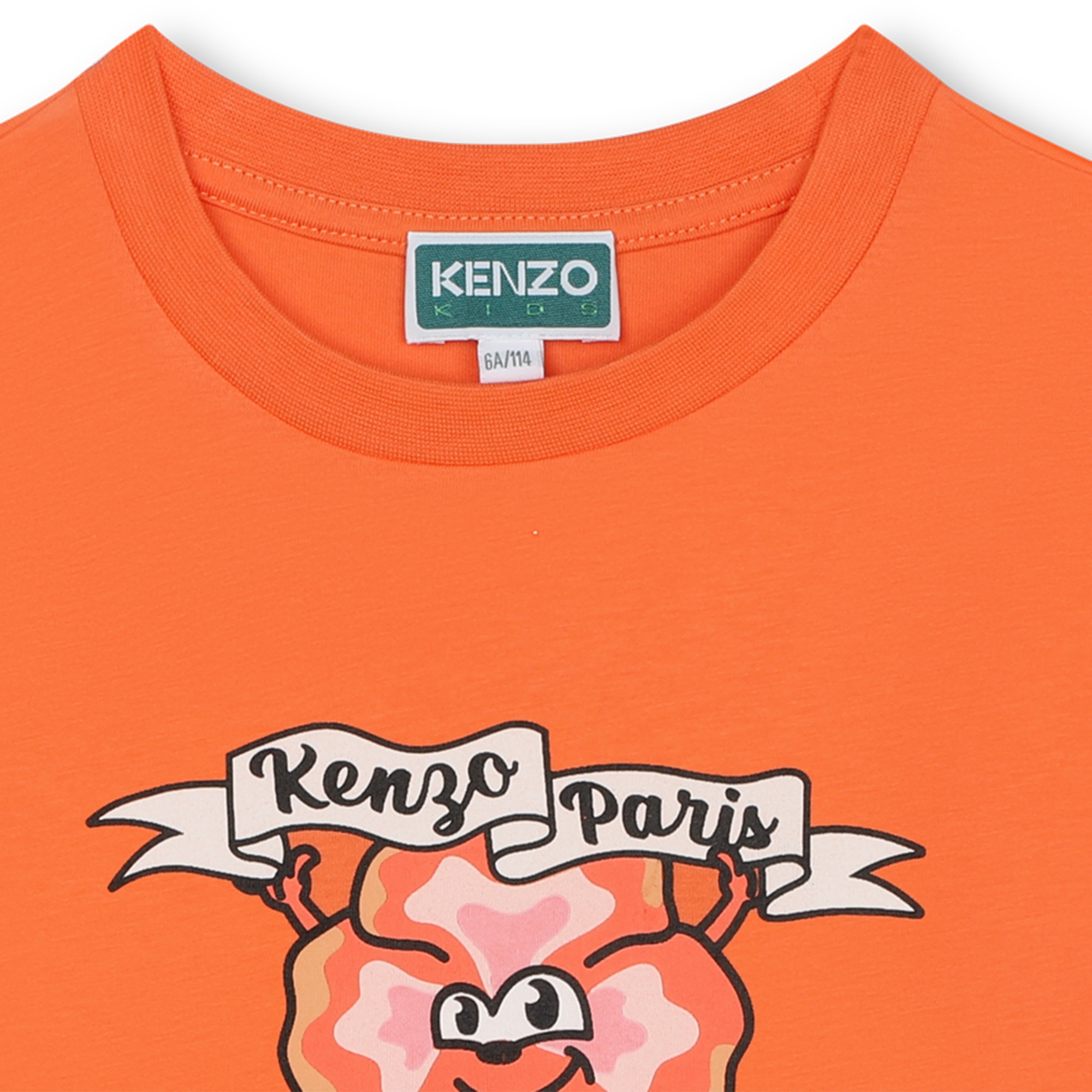 T-shirt with flower and logo KENZO KIDS for GIRL