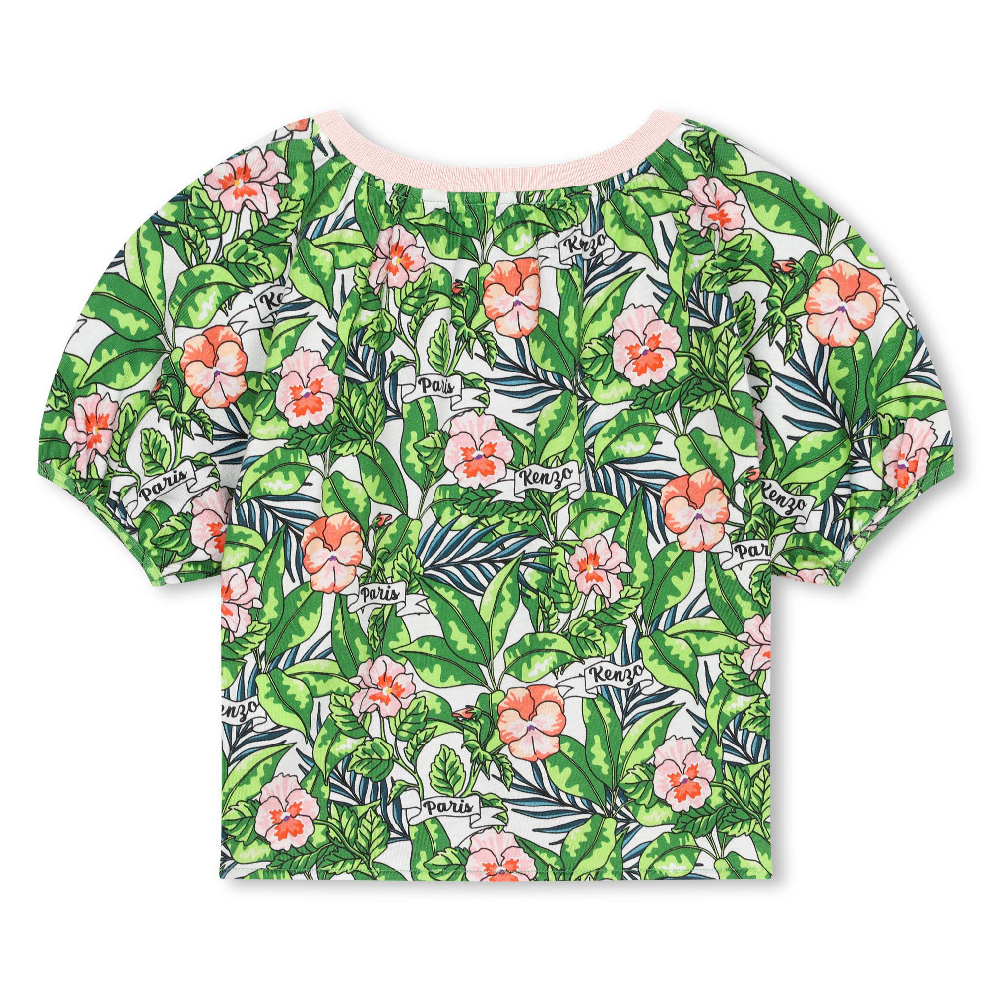 Flower T-shirt with tie at hem KENZO KIDS for GIRL