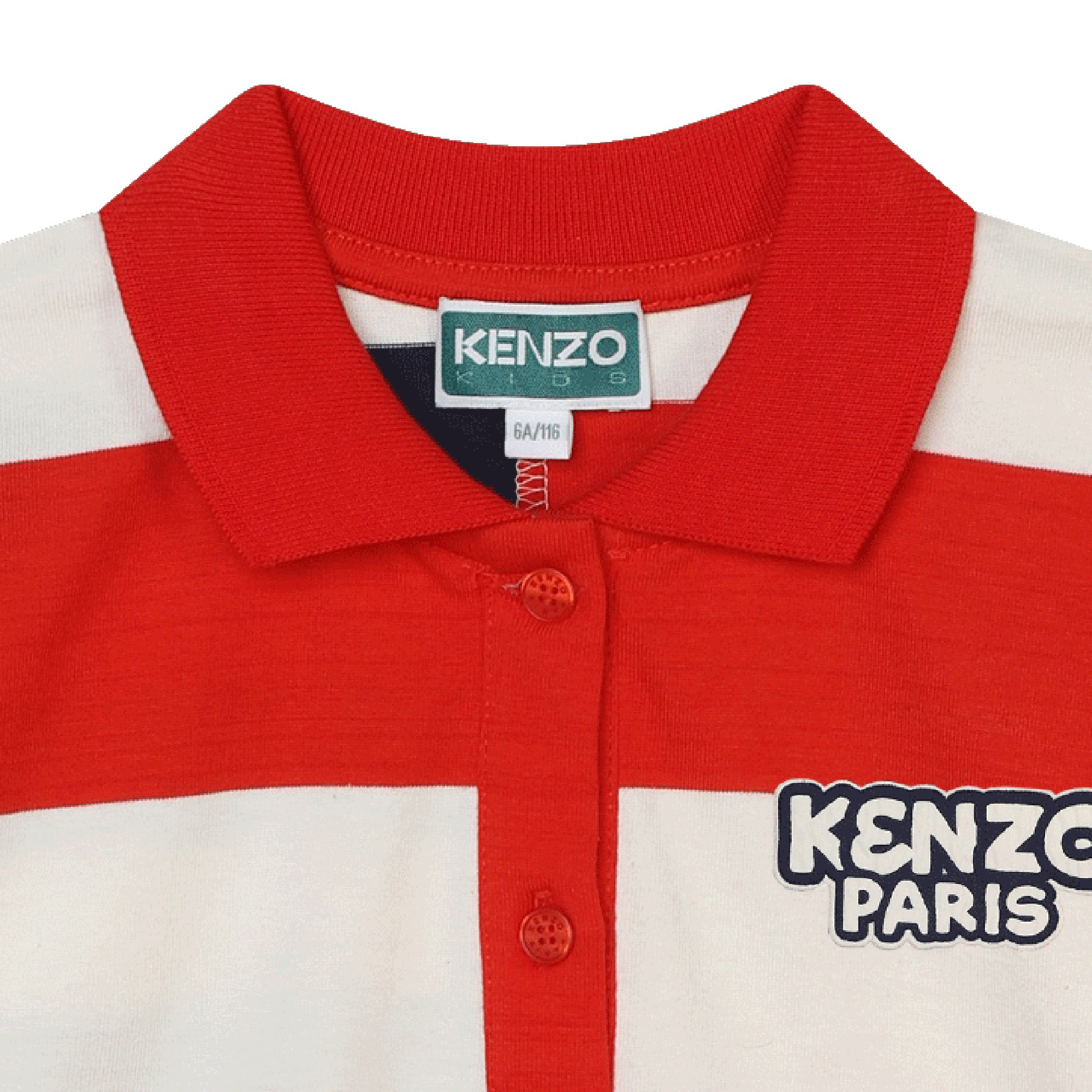 Striped T-shirt with polo neck KENZO KIDS for GIRL