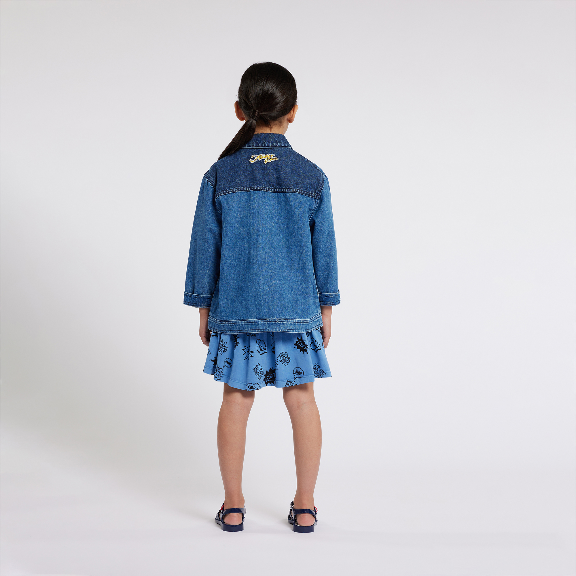 Jean jacket with patches KENZO KIDS for UNISEX