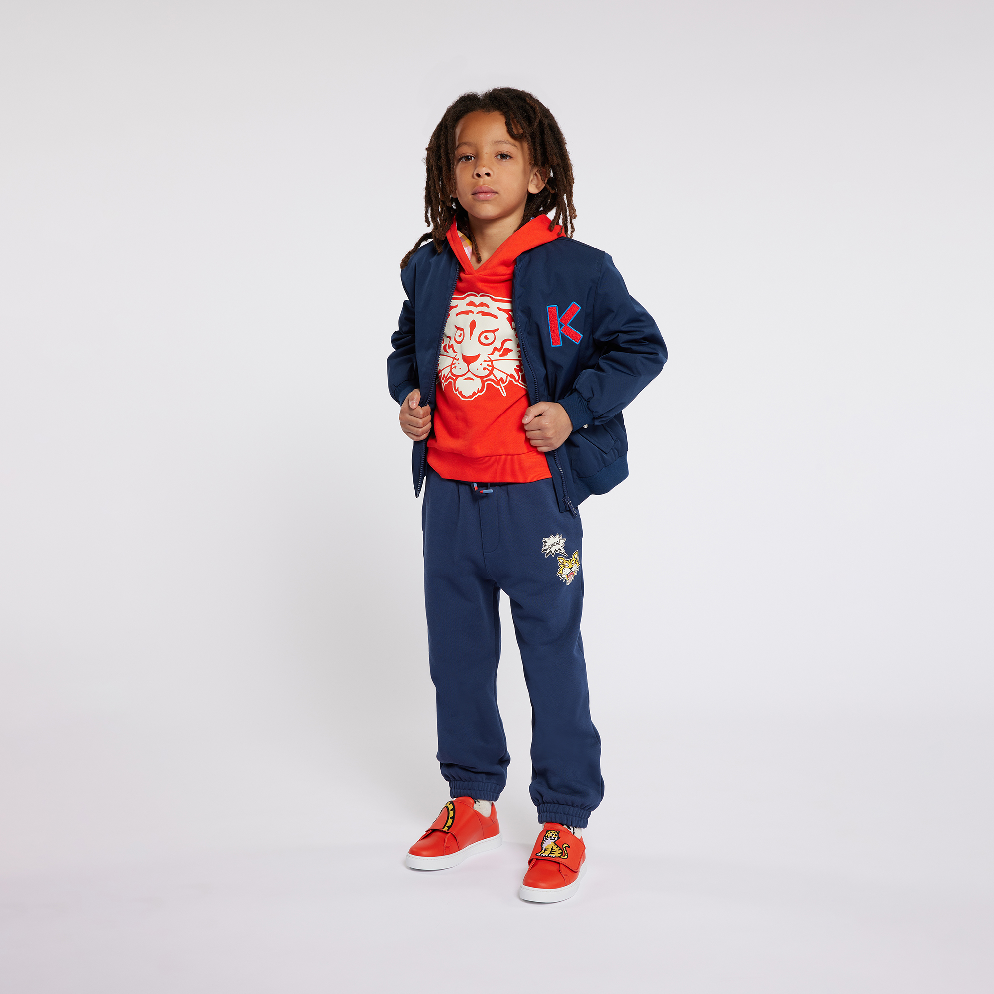 Embroidered zip-up jacket KENZO KIDS for UNISEX