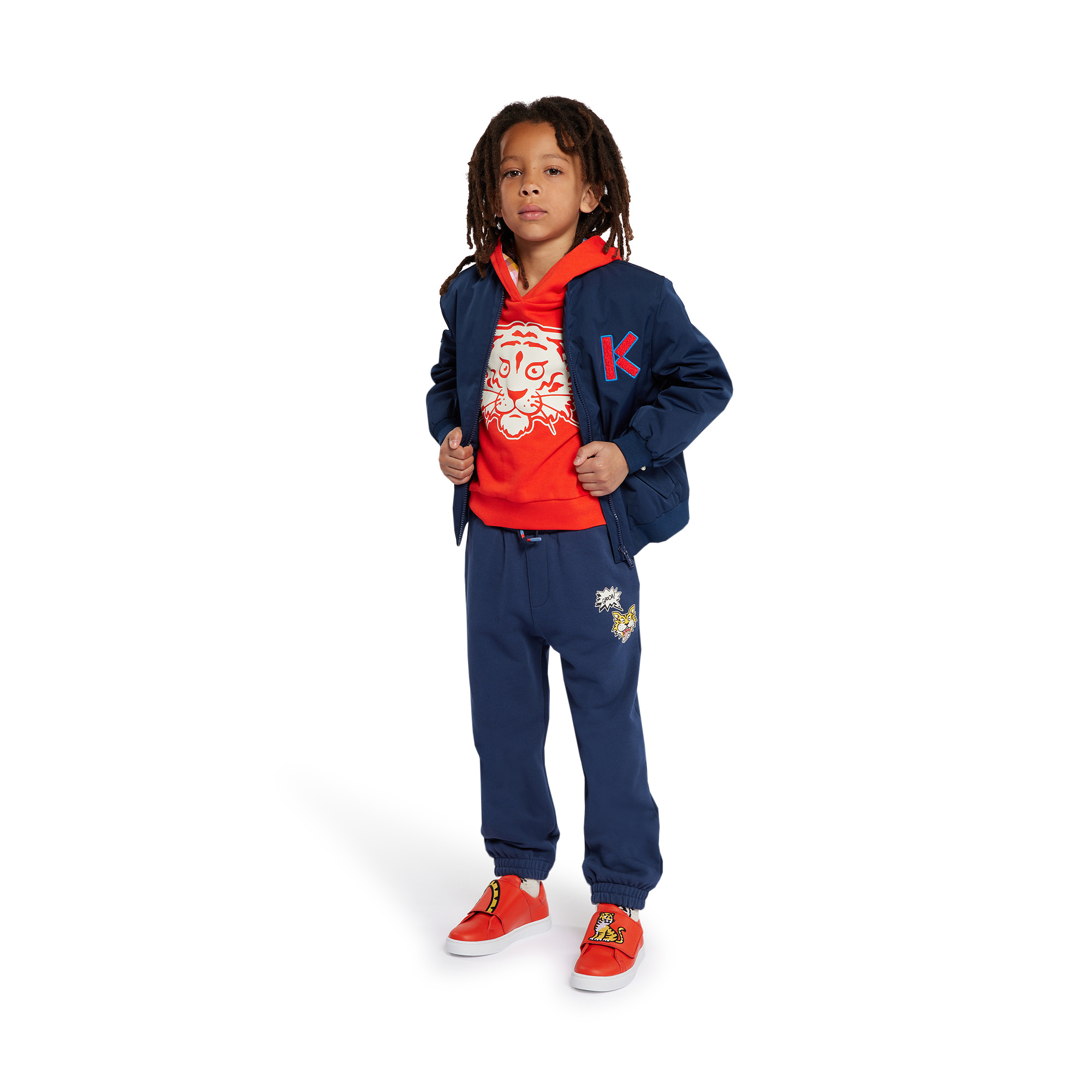 Embroidered zip-up jacket KENZO KIDS for UNISEX