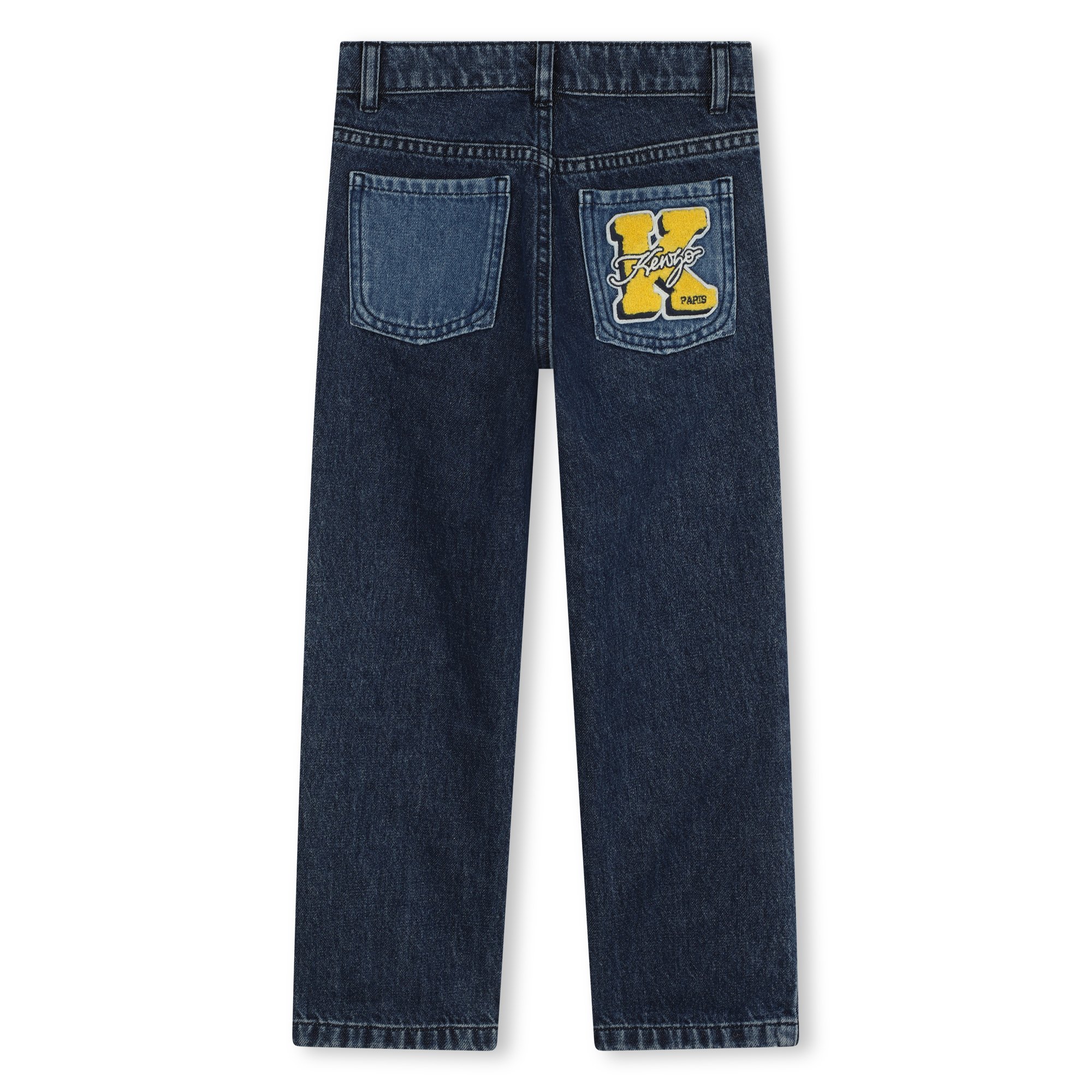 Jeans badge e ricami in cotone KENZO KIDS Per RAGAZZO