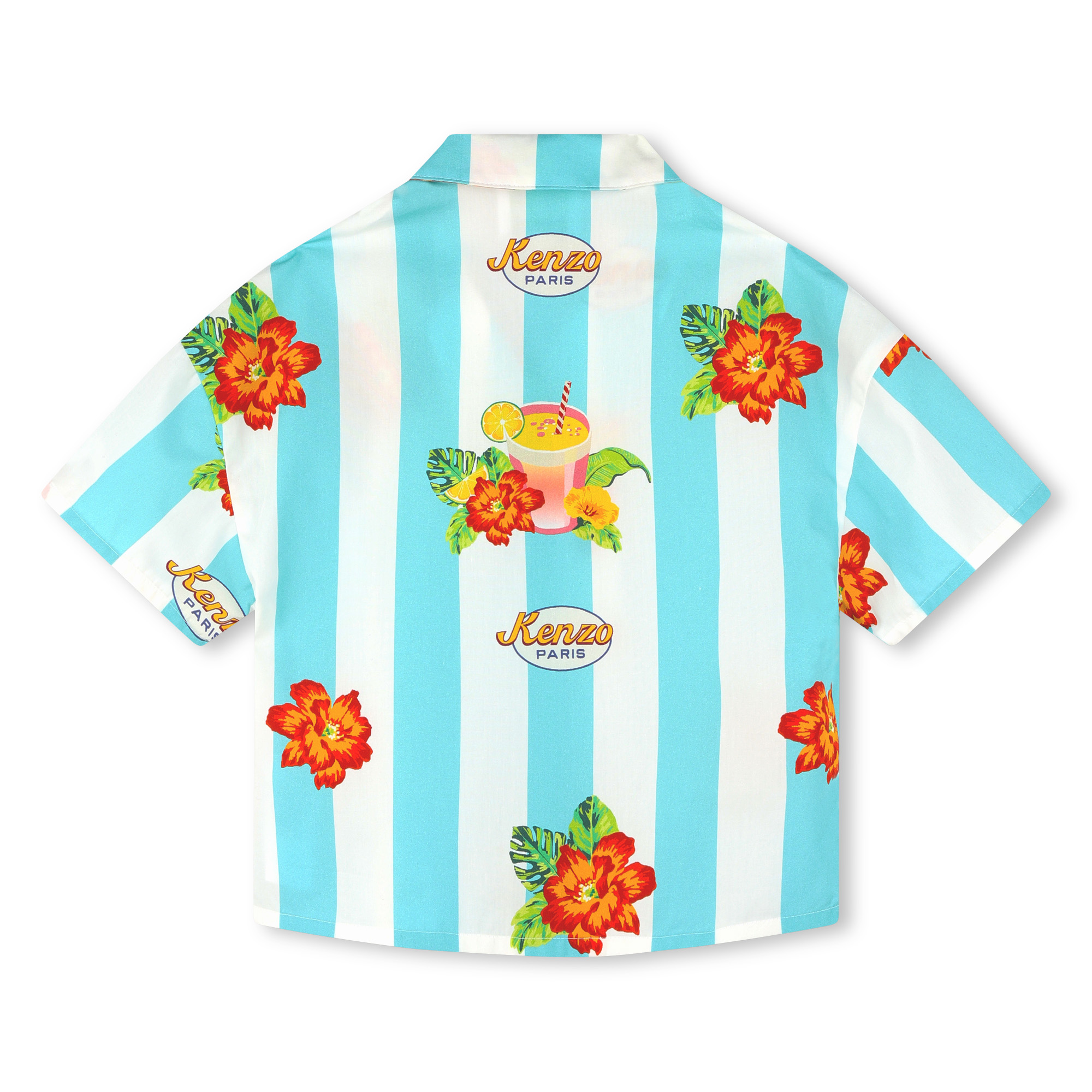 Katoenen overhemd met print KENZO KIDS Voor