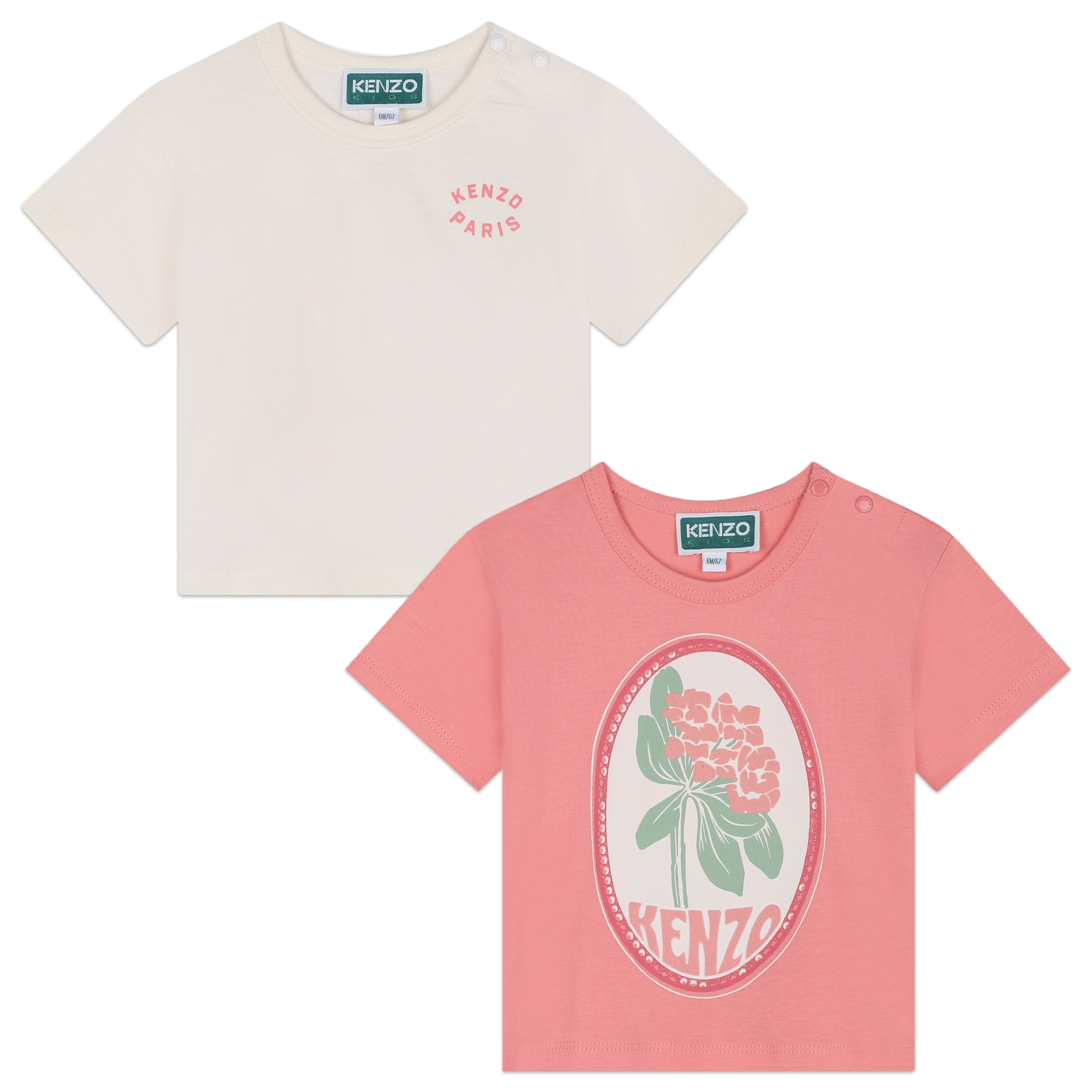 2 short-sleeved T-shirts KENZO KIDS for GIRL