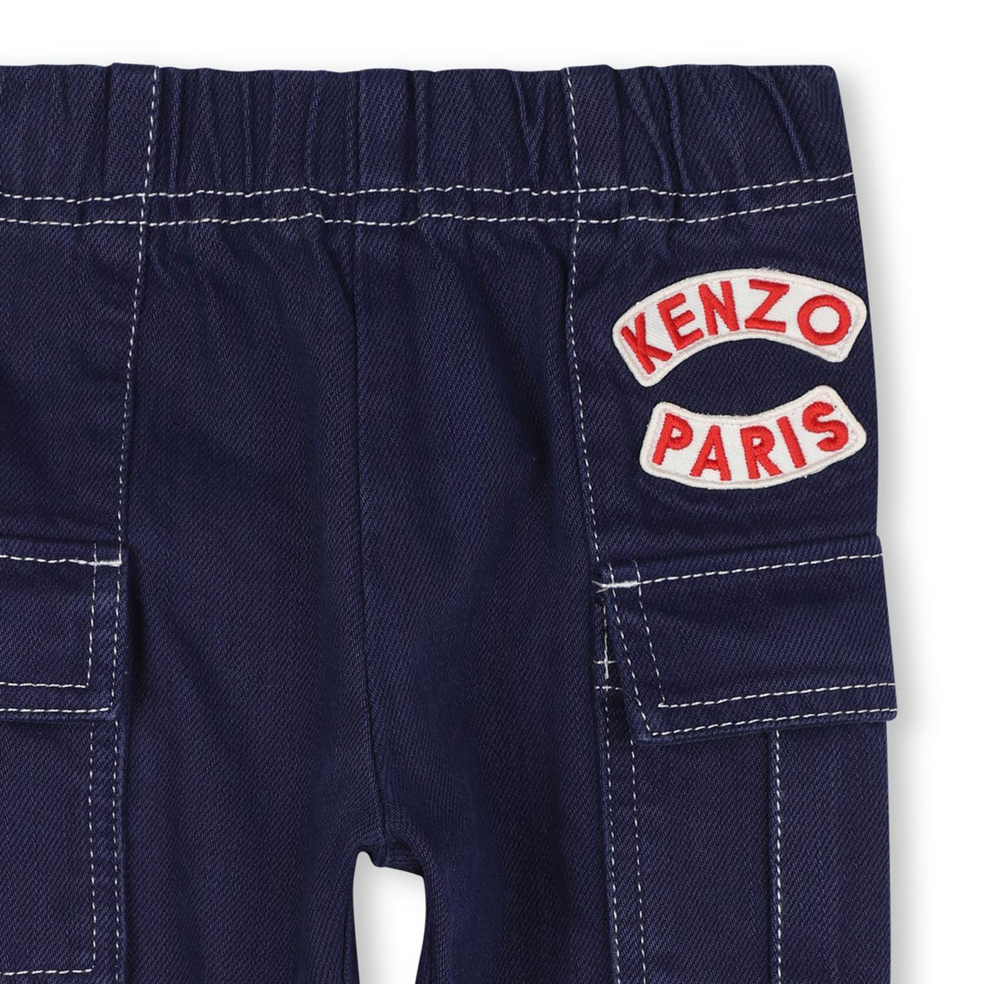 Katoenen broek met badges KENZO KIDS Voor