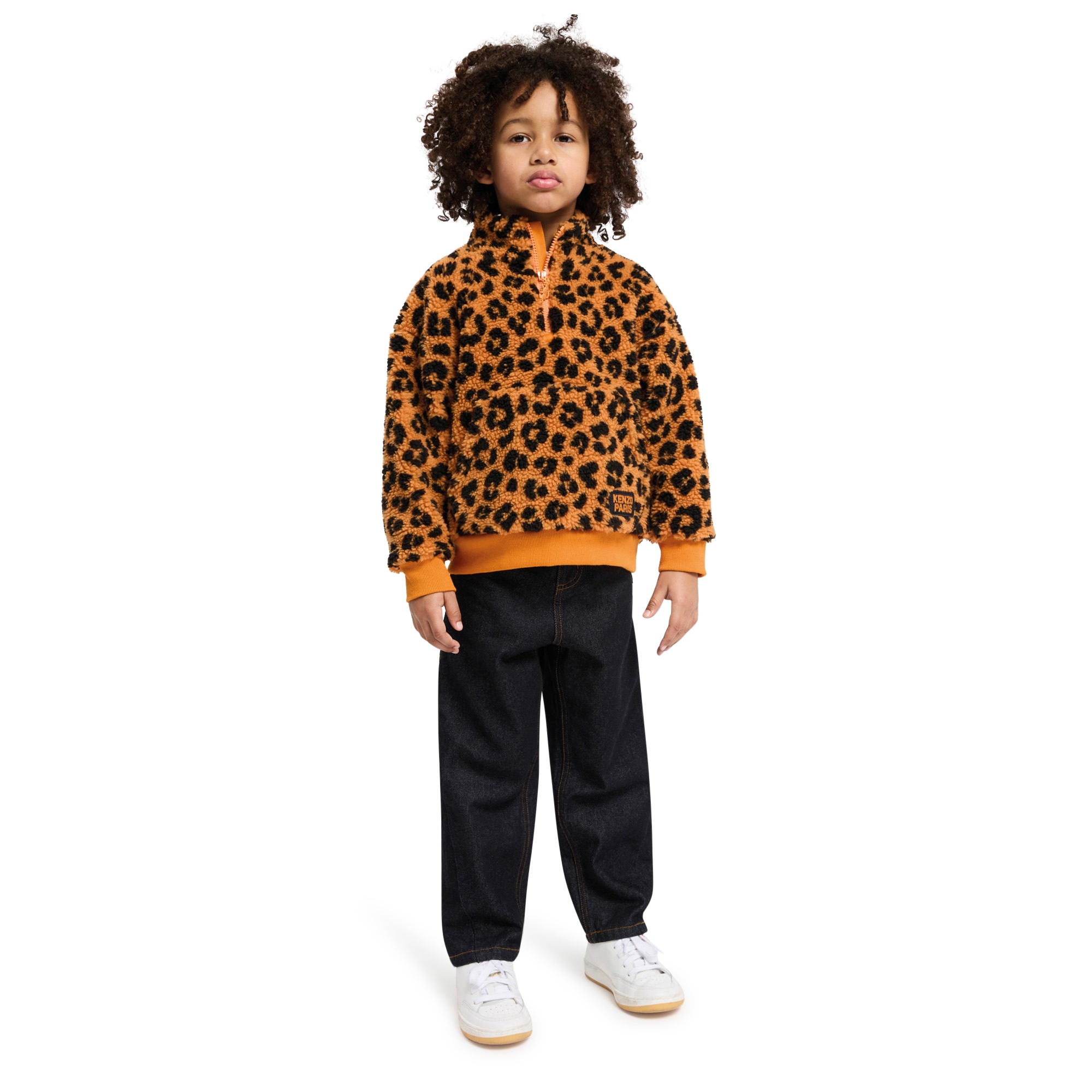 KENZO KIDS Felpa con zip unisex arancio Kids around