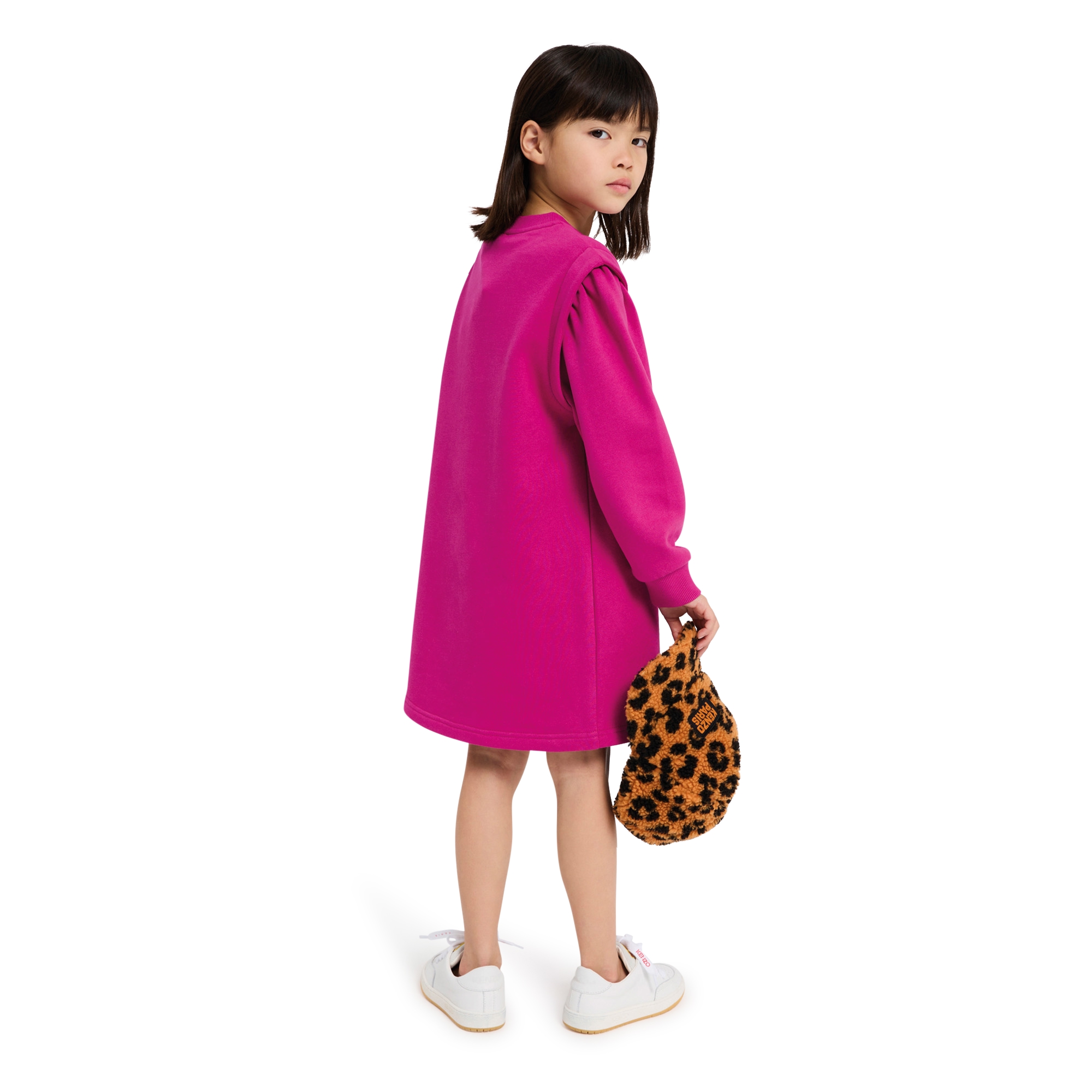 Gathered fleece dress KENZO KIDS for GIRL